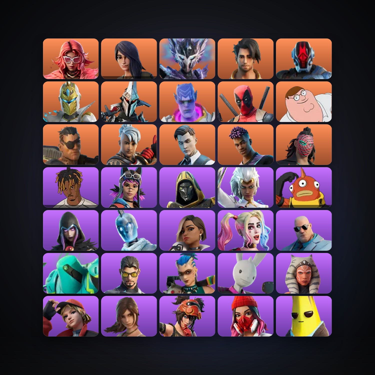Fortnite locker — 93 skins — 100 V-Bucks — lvl 2136 — HabibiAccounts