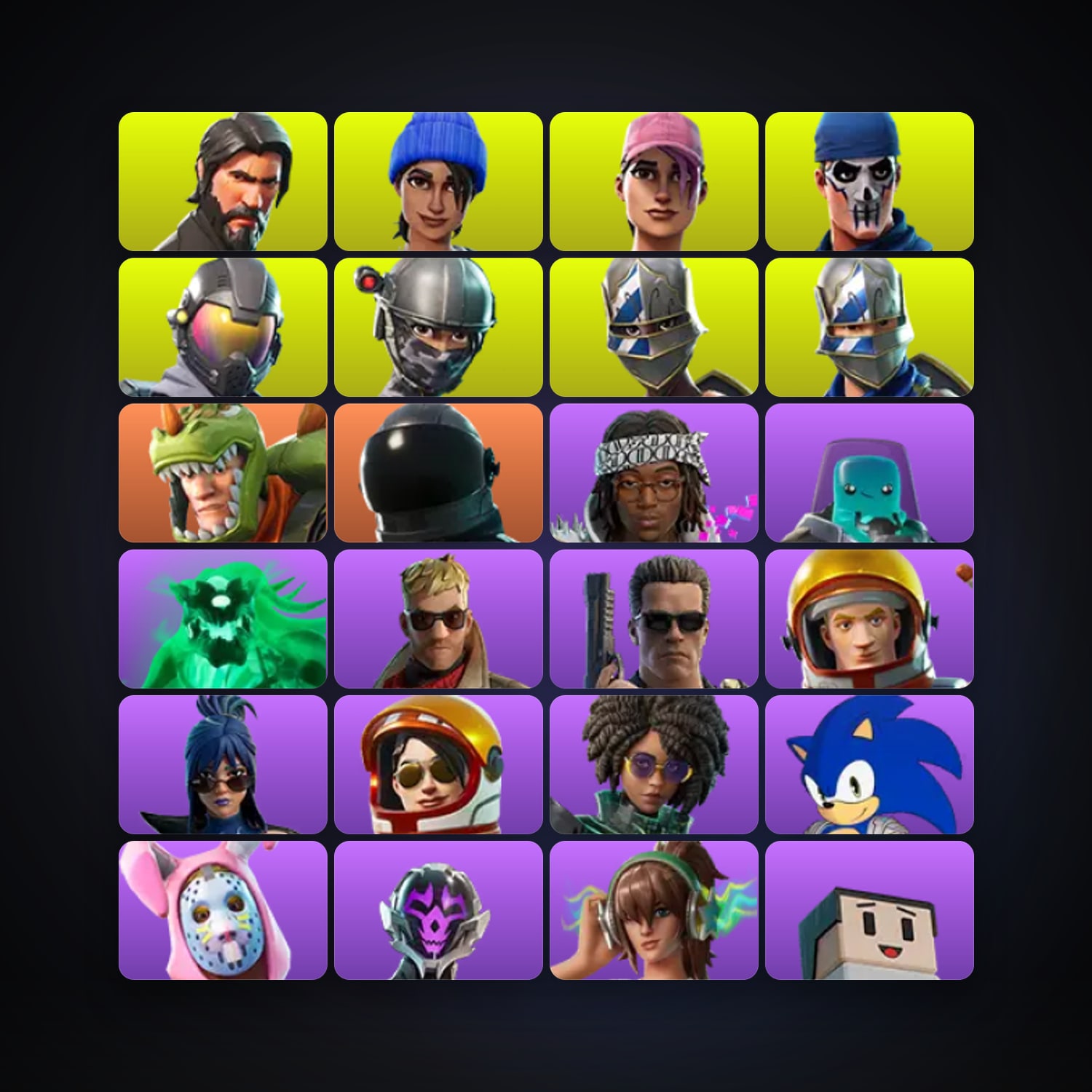 هالحساب فورتنايت، لوكر 41 سكن، 50 فيبوكس، لفل 585، 42 فوز — HabibiAccounts