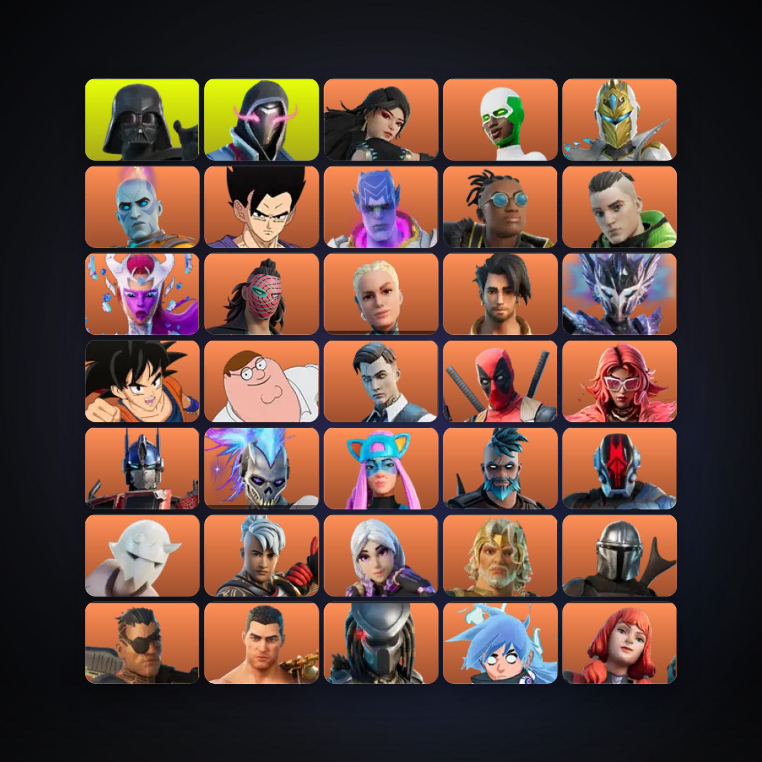 هالحساب فورتنايت، اللوكر مليان 312 سكن، 500 فيبوكس، لفل 4185، 729 فوز — HabibiAccounts
