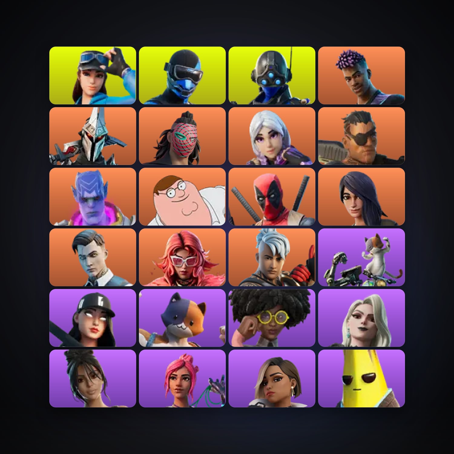 Fortnite locker — 140 skins — 650 V-Bucks — lvl 3141 — HabibiAccounts