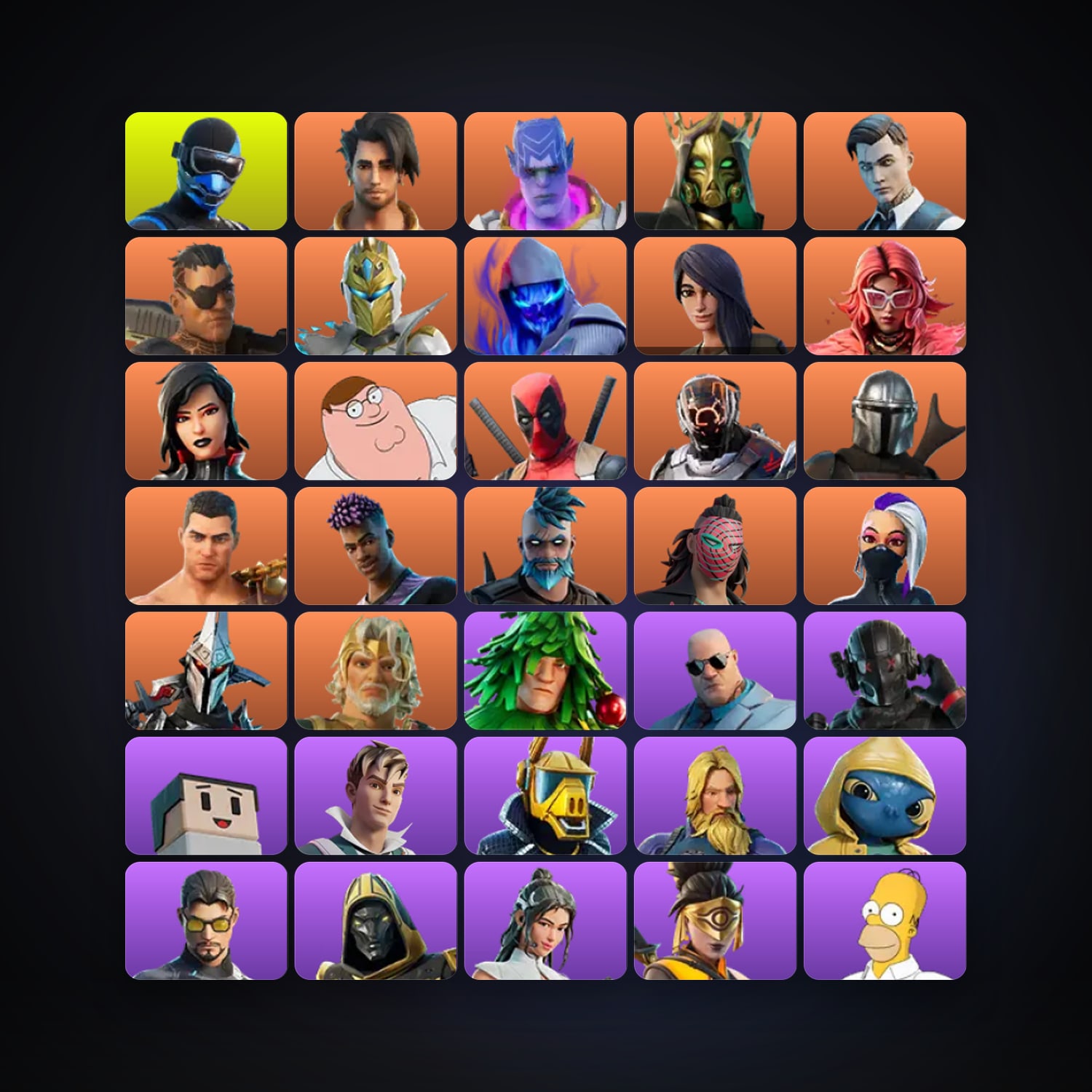 Fortnite locker — 160 skins — 2.1K V-Bucks — lvl 2844 — HabibiAccounts