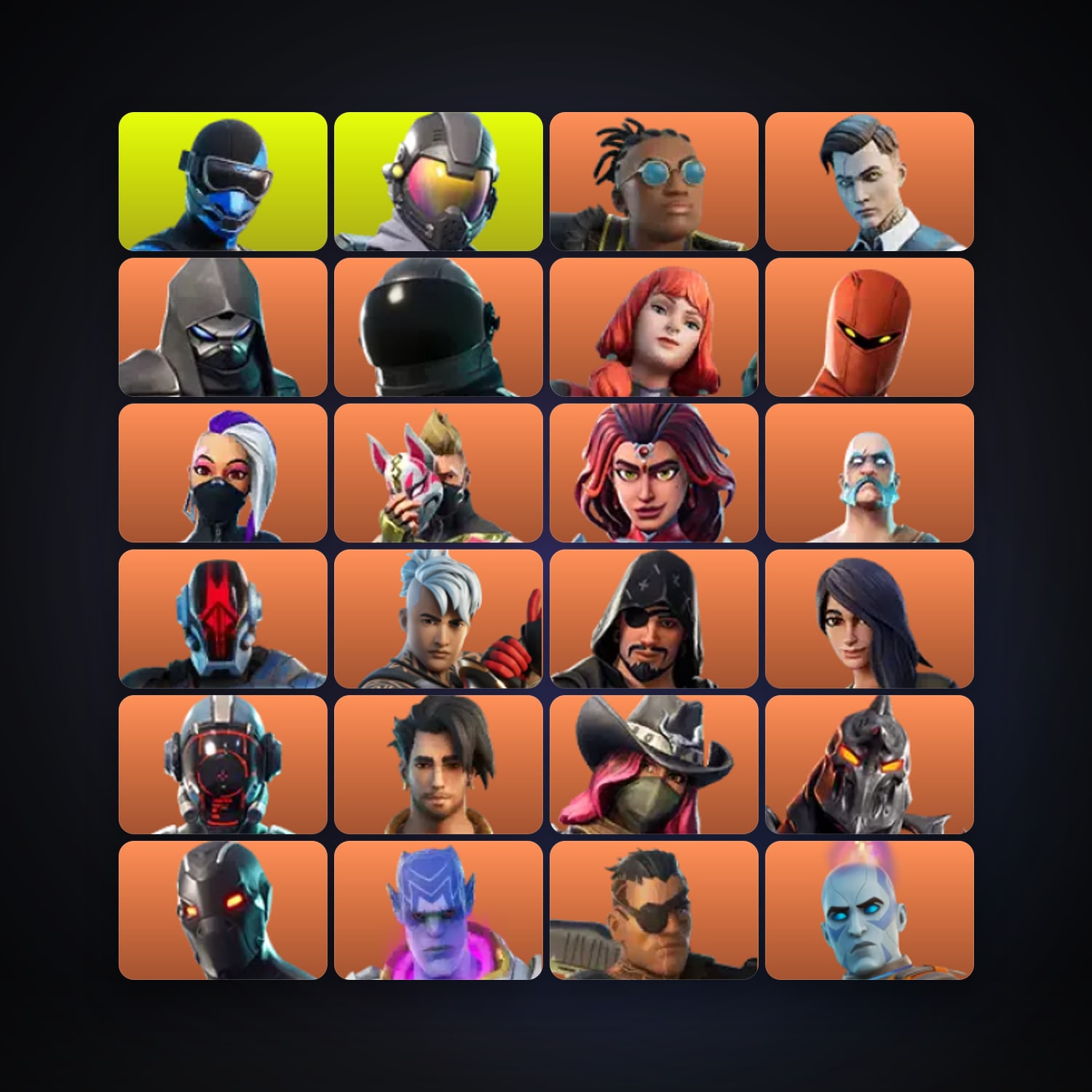Fortnite locker — 132 skins — 1K V-Bucks — lvl 1965 — HabibiAccounts