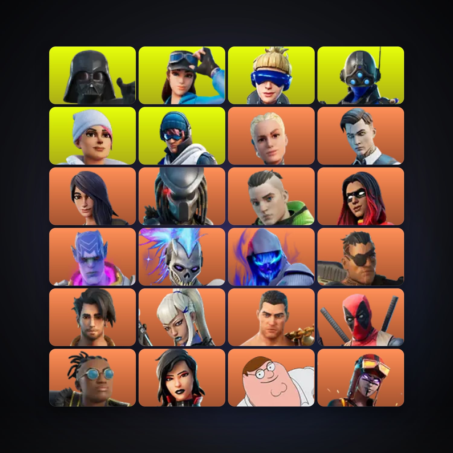 Fortnite locker — 194 skins — 1.1K V-Bucks — lvl 3204 — HabibiAccounts