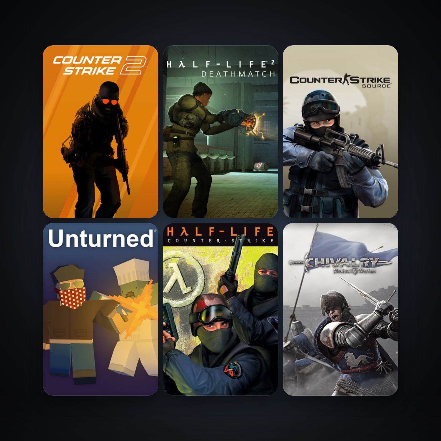 Counter-Strike + Half-Life 2, 16 games, clean — HabibiAccounts