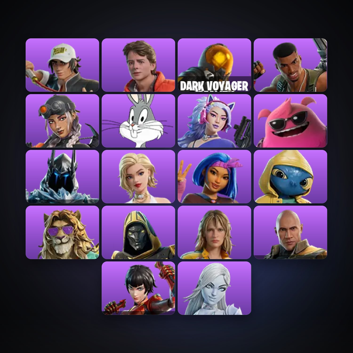 Fortnite locker — 18 skins — 700 V-Bucks — lvl 229 — HabibiAccounts