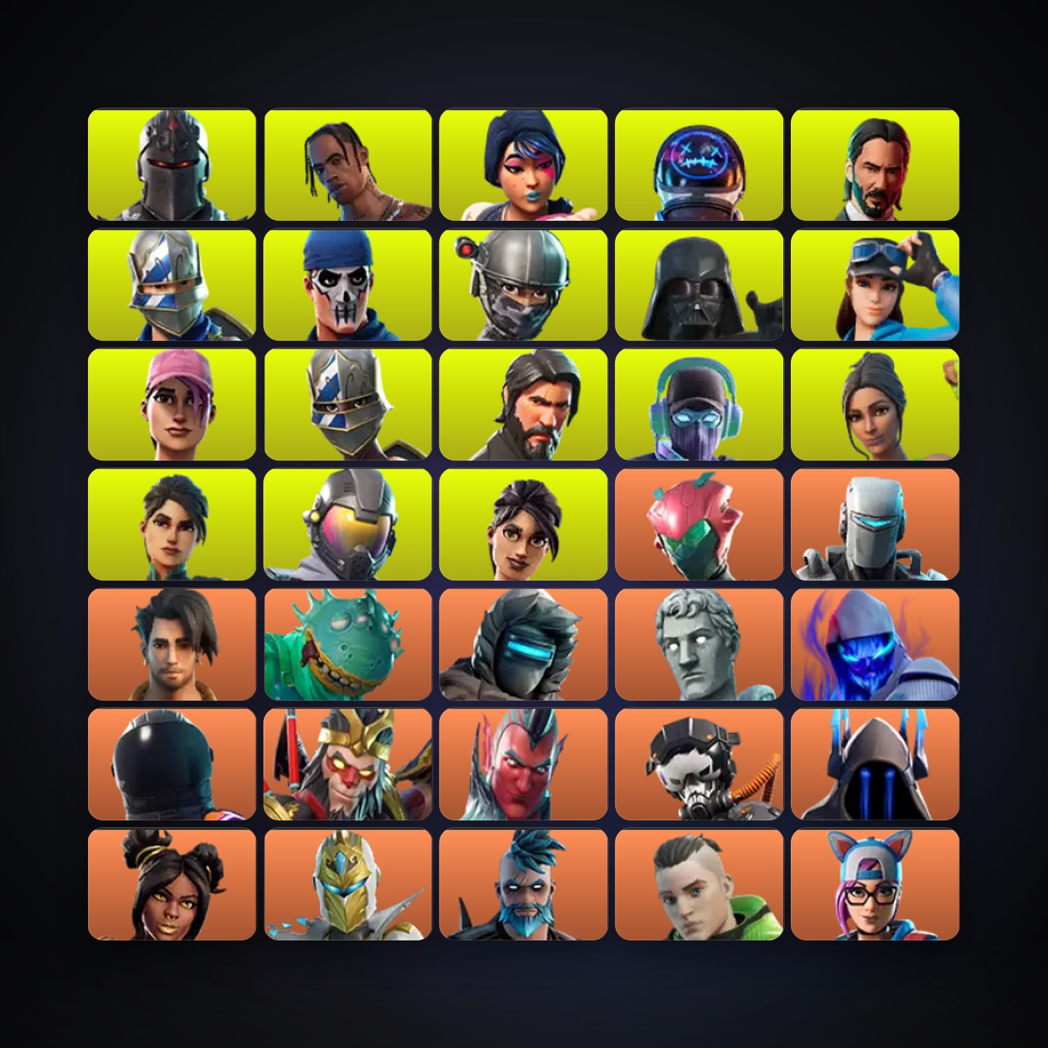 Fortnite locker — 516 skins — 400 V-Bucks — lvl 5791 — HabibiAccounts