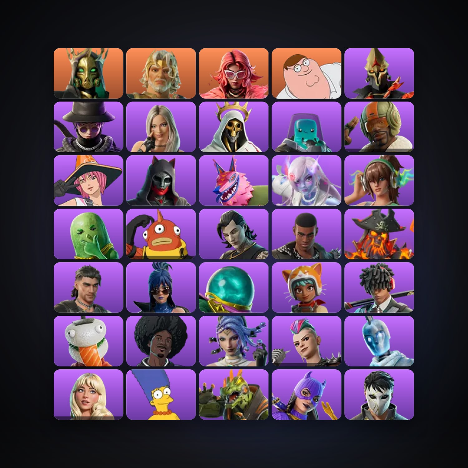 Fortnite locker — 207 skins — 1.8K V-Bucks — lvl 1693 — HabibiAccounts