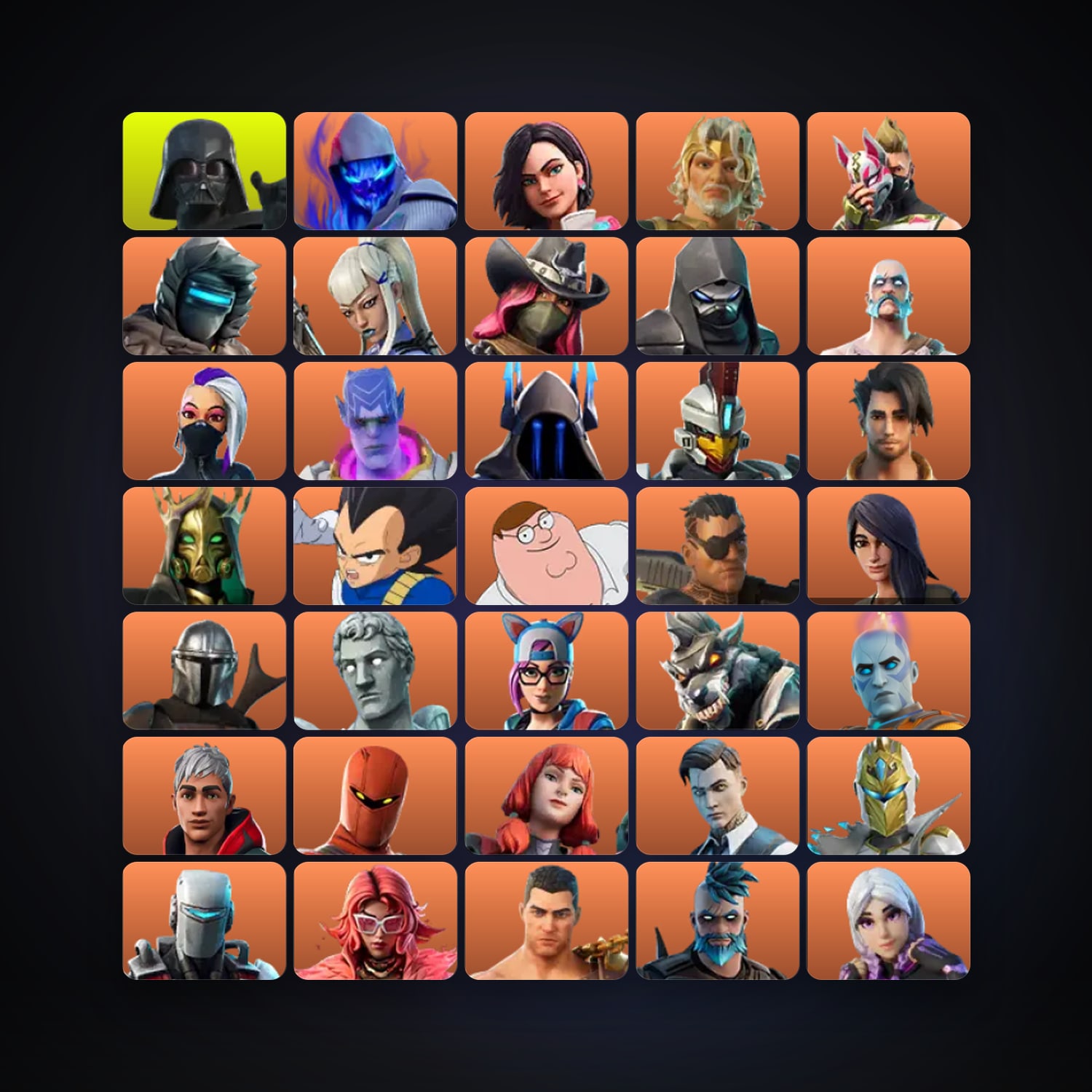 Fortnite locker — 241 skins — 600 V-Bucks — lvl 4880 — HabibiAccounts