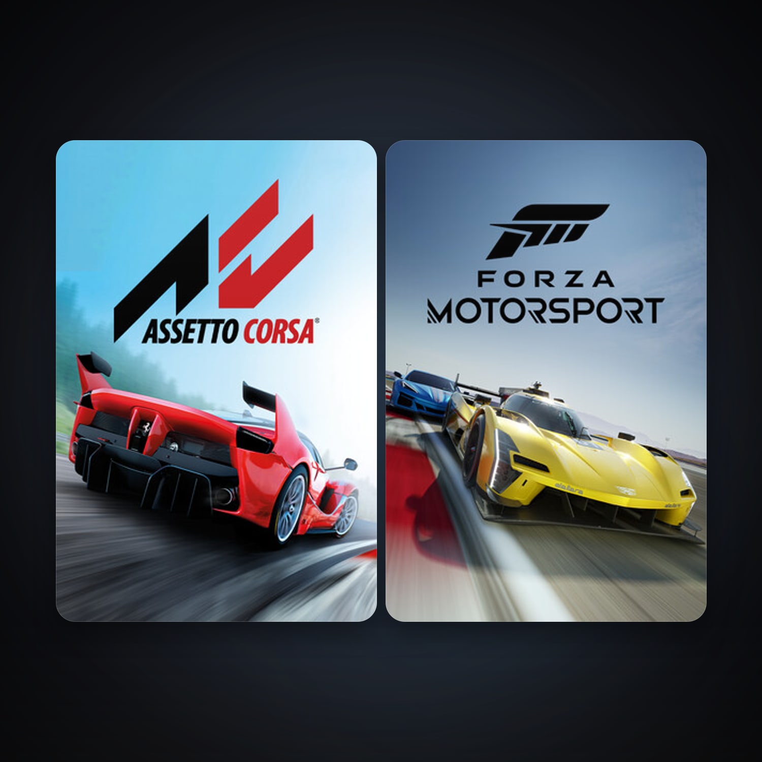 Assetto Corsa + Forza Motorsport, 2 games, clean — HabibiAccounts