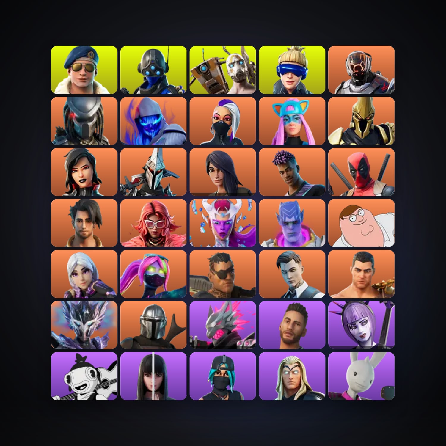 Fortnite locker — 150 skins — 1.1K V-Bucks — lvl 3598 — HabibiAccounts