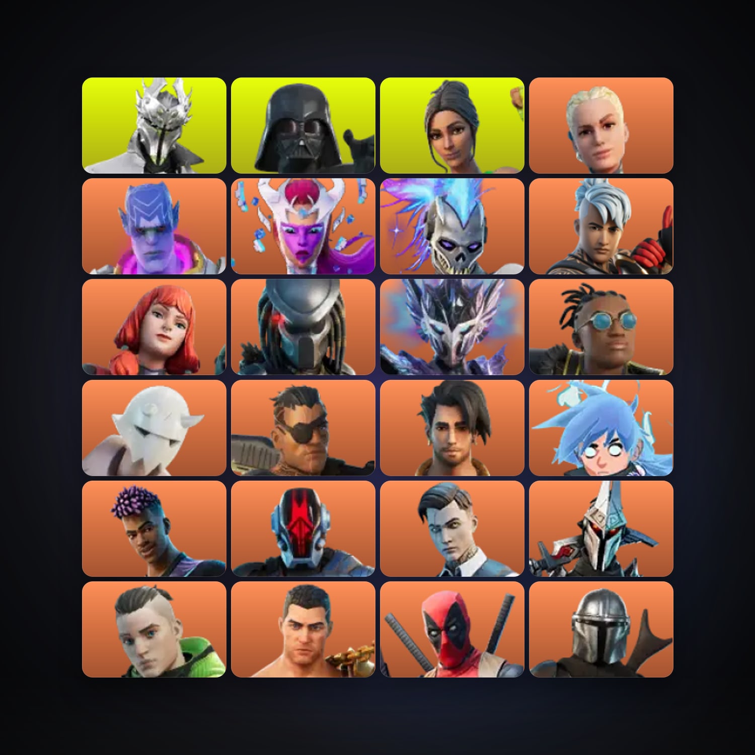 Fortnite locker — 174 skins — 900 V-Bucks — lvl 2884 — HabibiAccounts