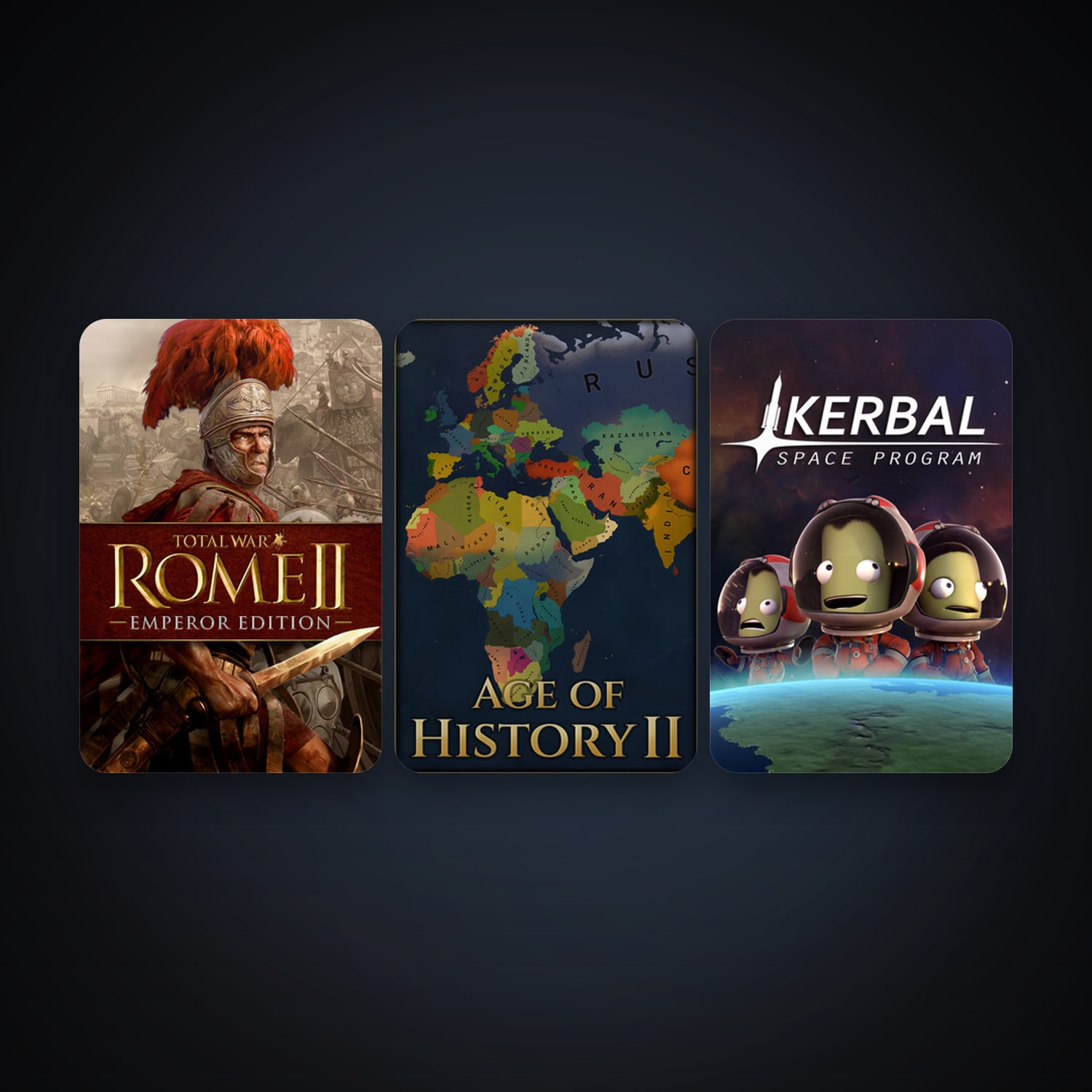 Total War: ROME II - Emperor Edition + Kerbal Space Program, 4 games, clean — HabibiAccounts
