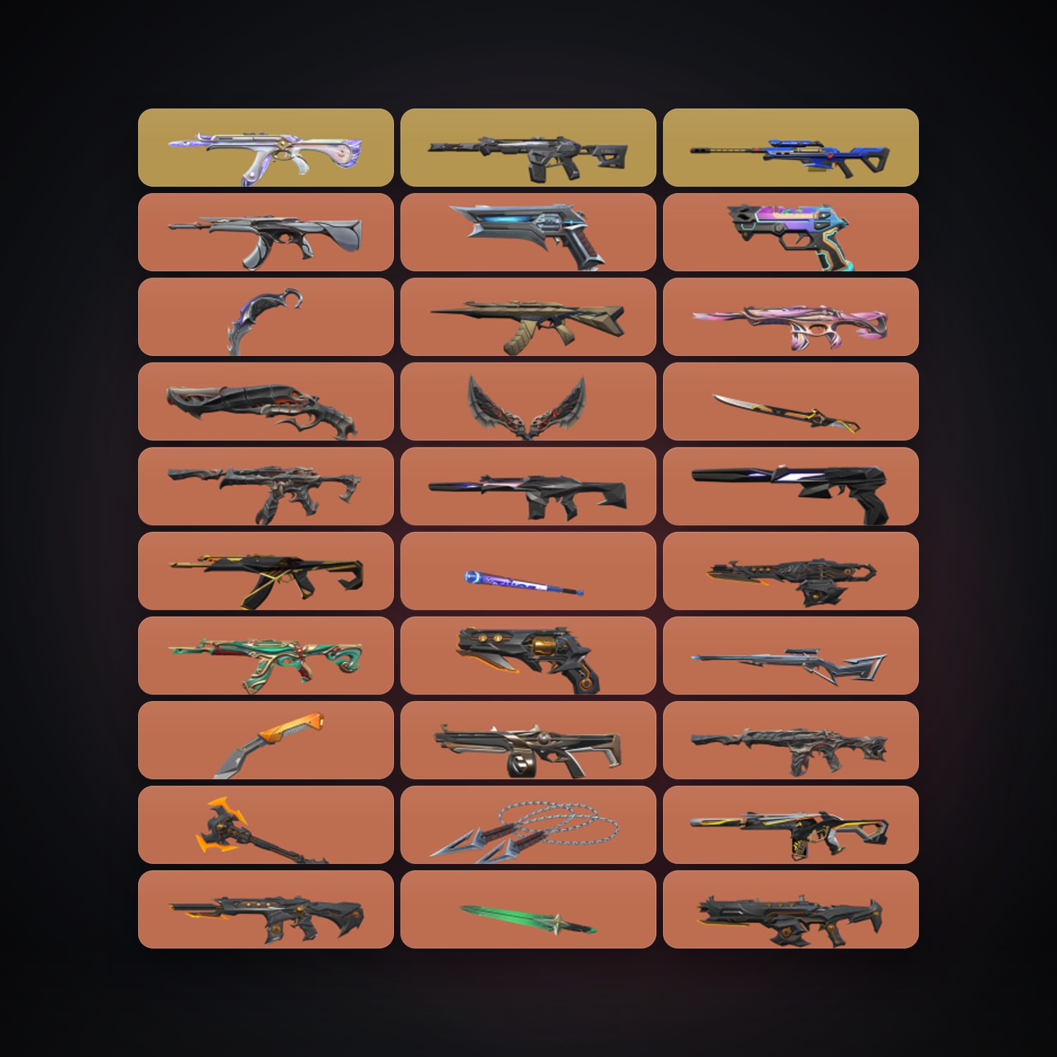 EU Gold 1 locker — 10 knives, 159 skins, lvl 166 — HabibiAccounts