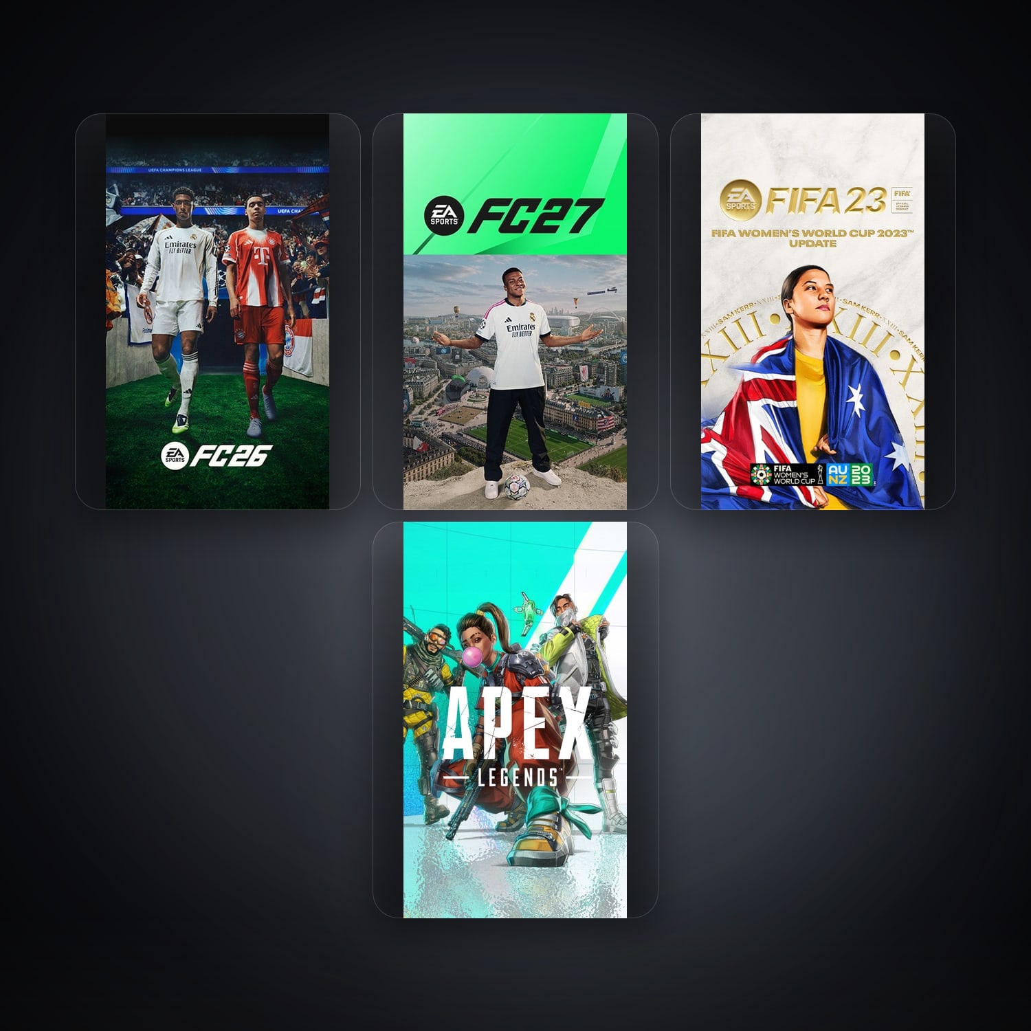 هالحساب إي إيه فيه EA Sports FC 26 وEA Sports FC 27، AR، 5 ألعاب — HabibiAccounts