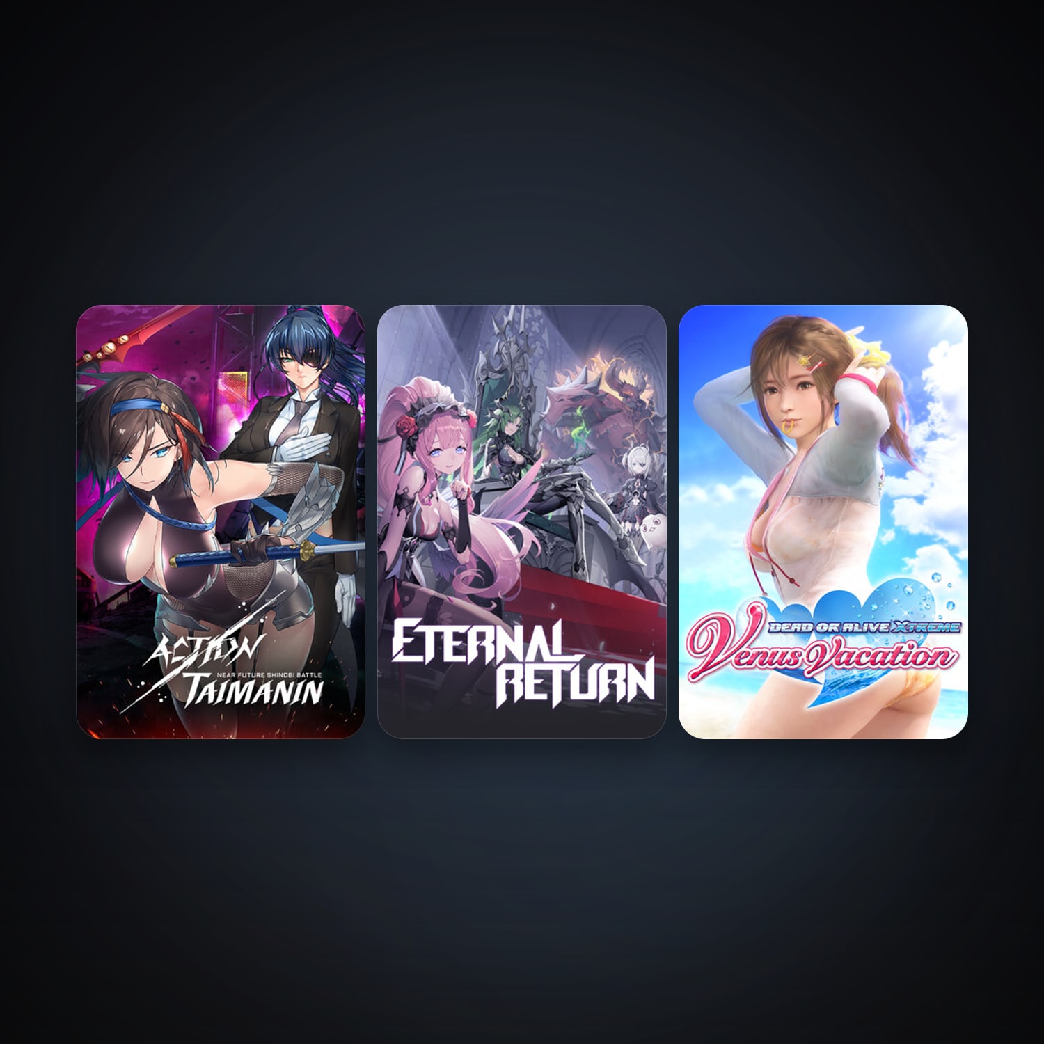 DEAD OR ALIVE Xtreme Venus Vacation + Eternal Return, 3 games, clean — HabibiAccounts