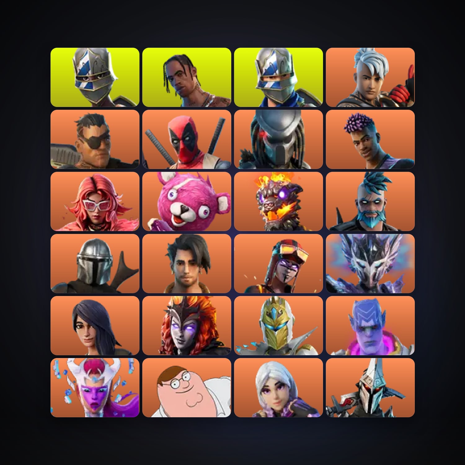 Fortnite locker — 180 skins — 100 V-Bucks — lvl 3425 — HabibiAccounts