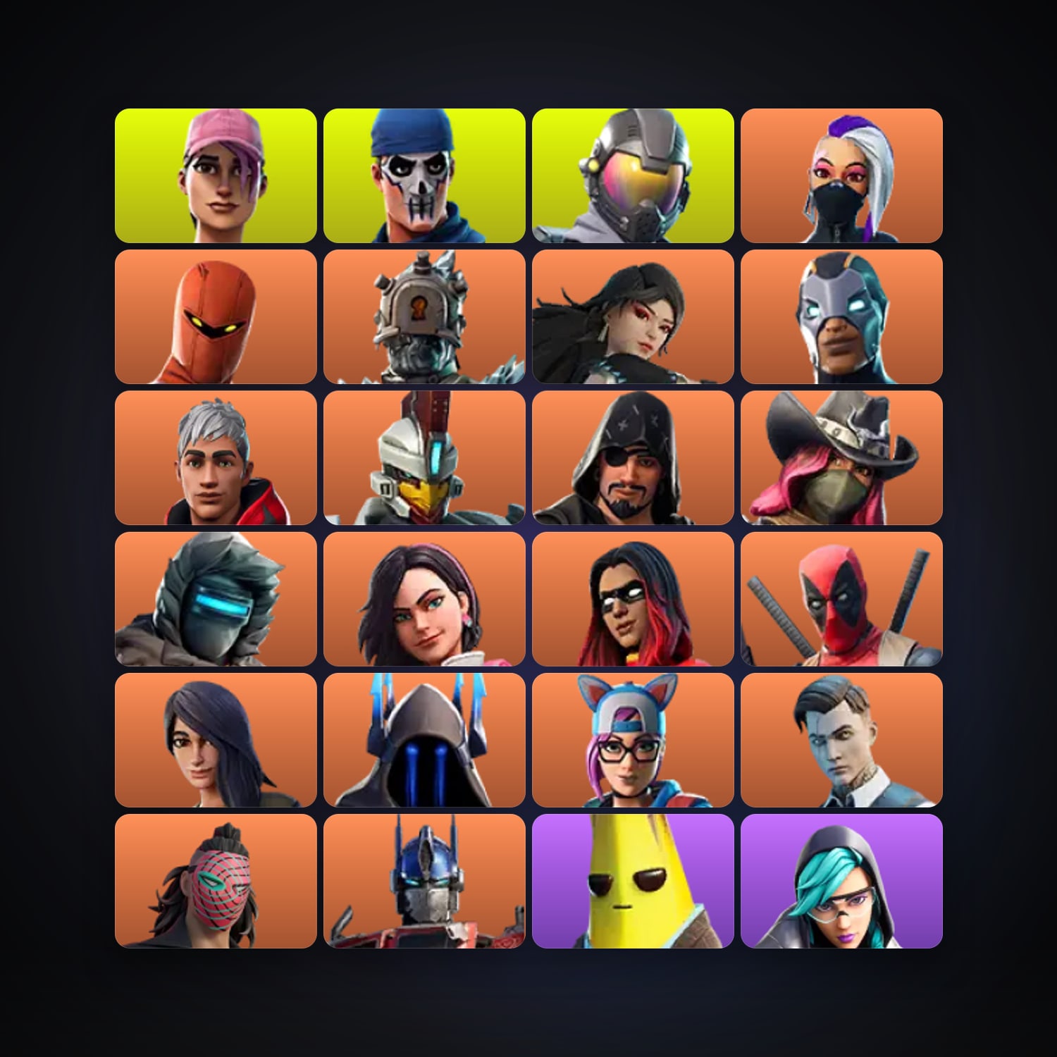 Fortnite locker — 103 skins — 550 V-Bucks — lvl 2351 — HabibiAccounts