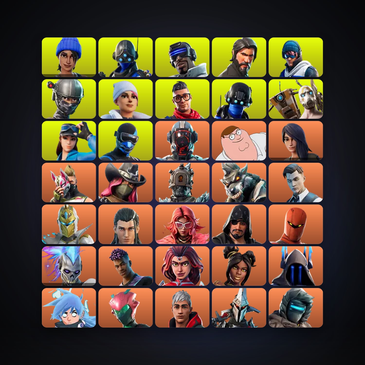 Fortnite locker — 294 skins — 11.9K V-Bucks — lvl 2641 — HabibiAccounts