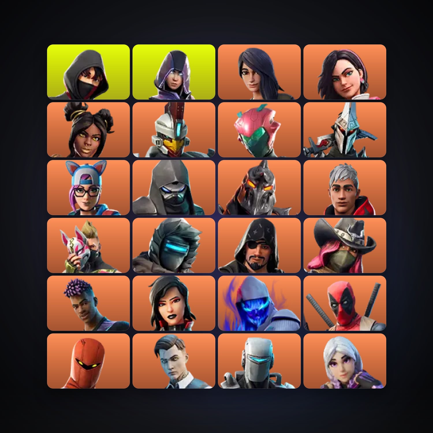 Fortnite locker — 141 skins — 850 V-Bucks — lvl 1696 — HabibiAccounts