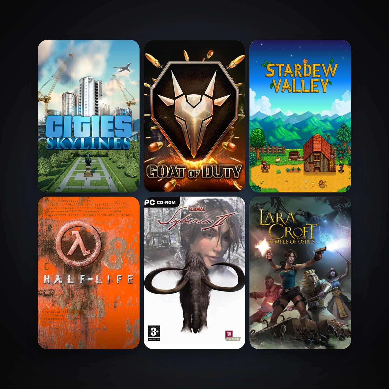 Half-Life + Syberia II, 29 games, clean — HabibiAccounts