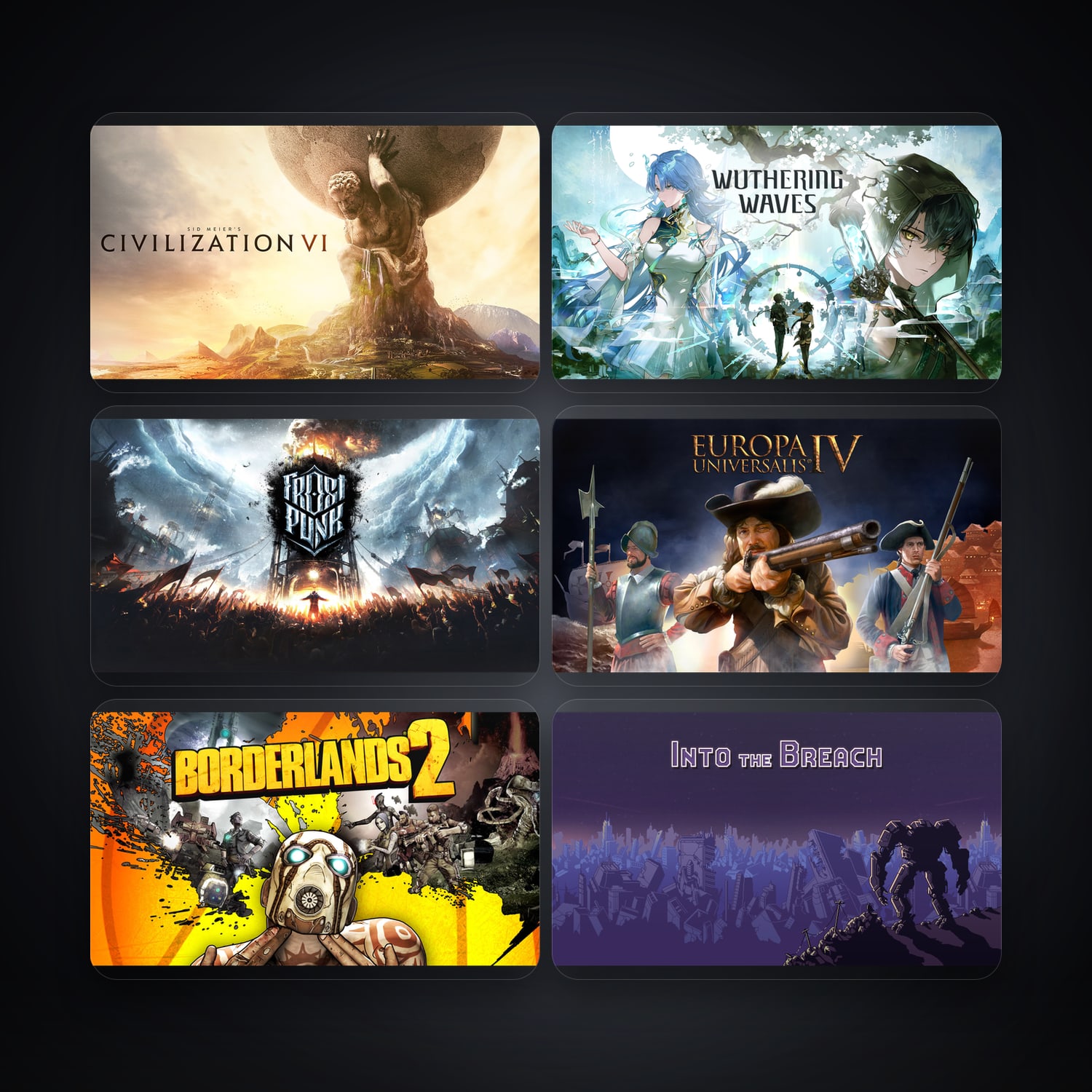 Epic Sid Meier's Civilization VI + Wuthering Waves — JP — 289 games — HabibiAccounts