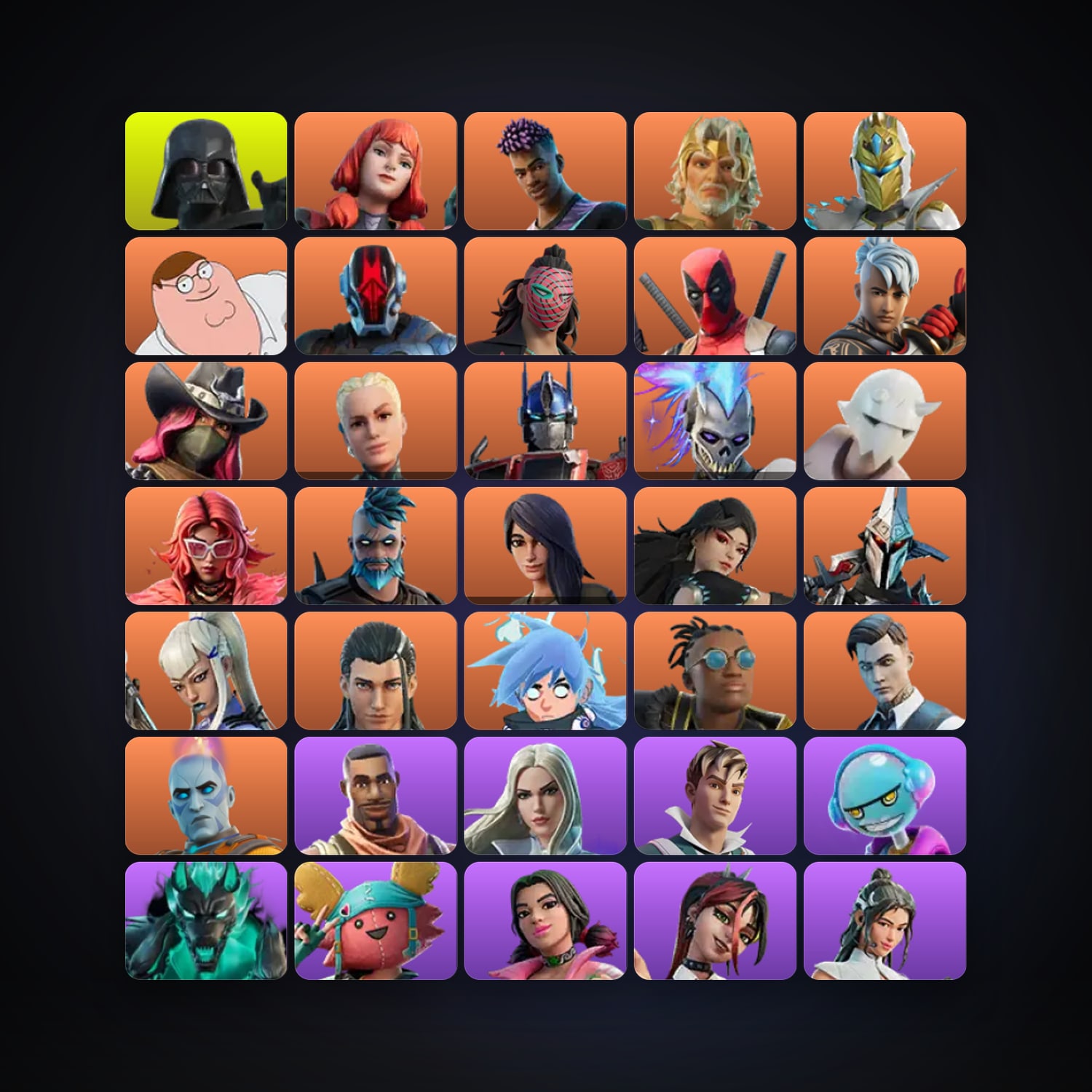 Fortnite locker — 138 skins — 1.1K V-Bucks — lvl 3072 — HabibiAccounts