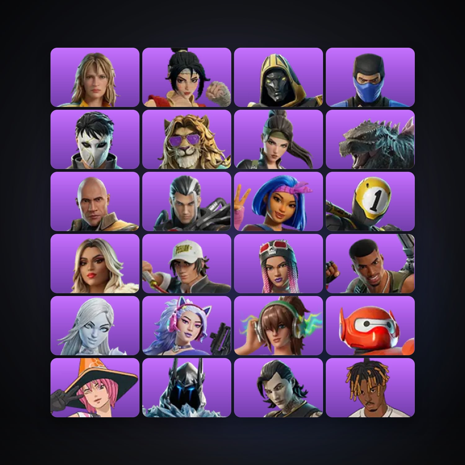 Fortnite locker — 66 skins — 750 V-Bucks — lvl 1904 — HabibiAccounts