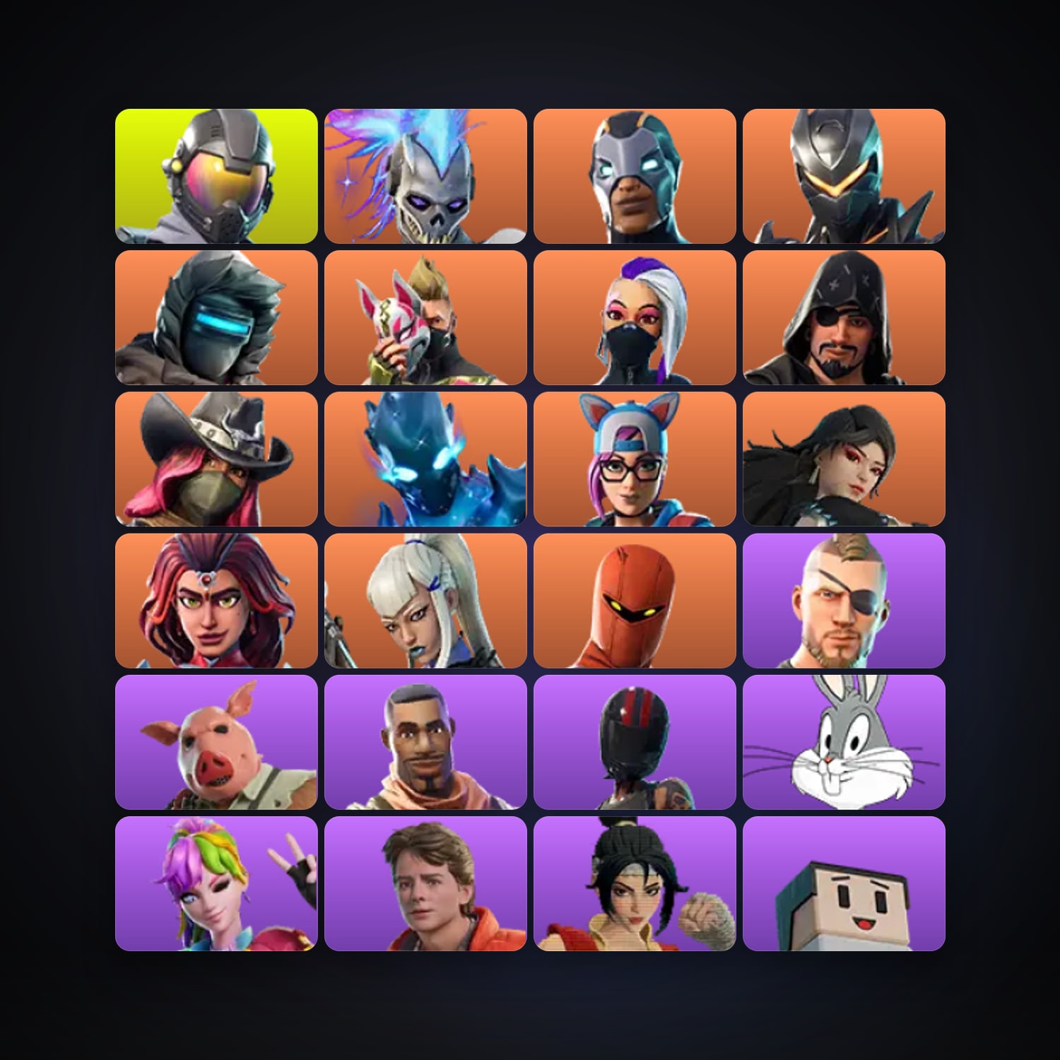 Fortnite locker — 142 skins — 1.2K V-Bucks — lvl 1683 — HabibiAccounts