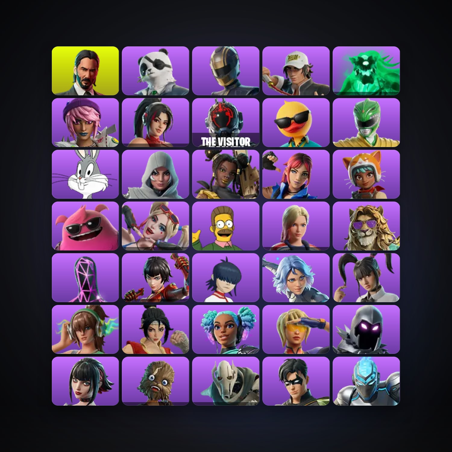 Fortnite locker — 128 skins — 2.6K V-Bucks — lvl 2221 — HabibiAccounts
