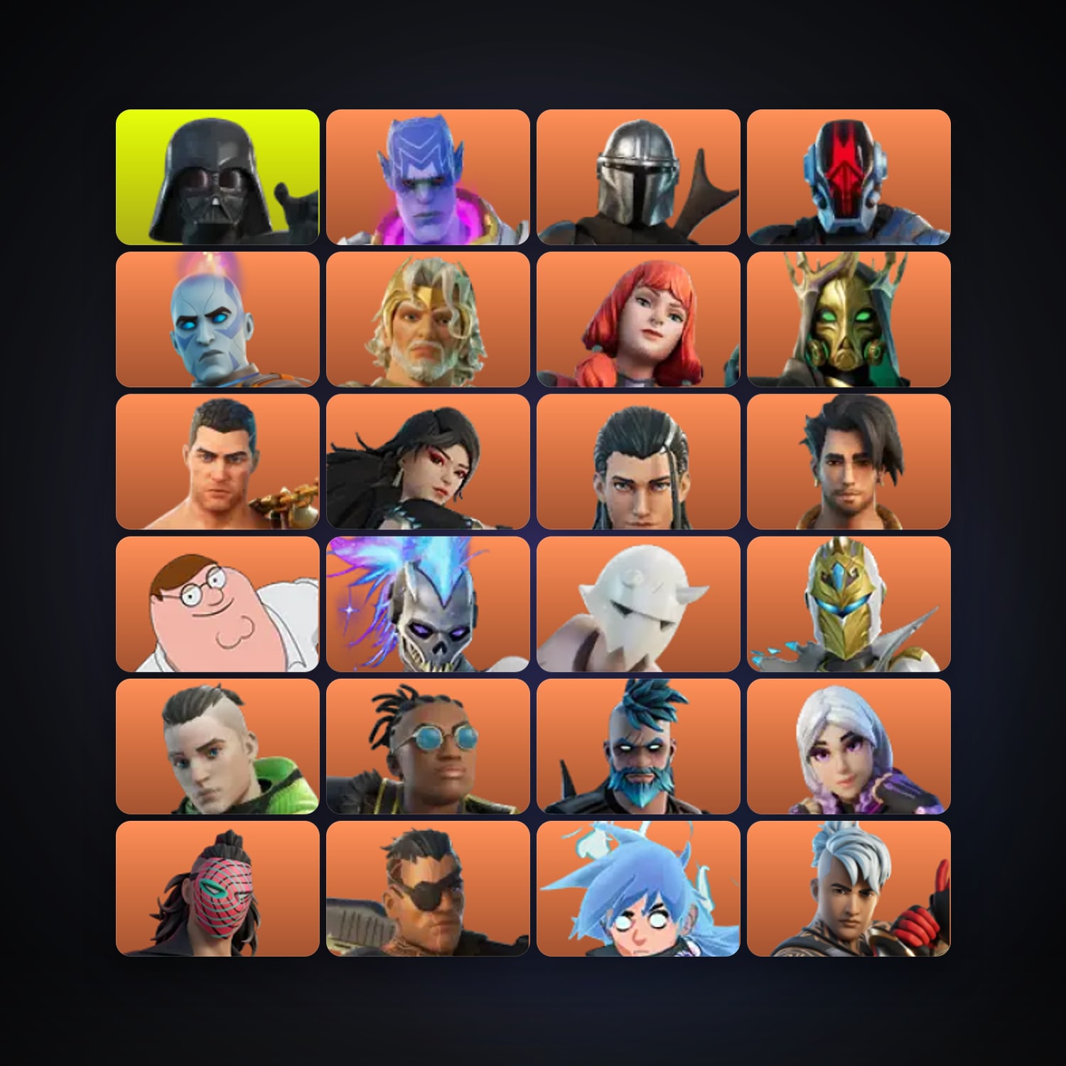 Fortnite locker — 223 skins — 2.4K V-Bucks — lvl 4183 — HabibiAccounts