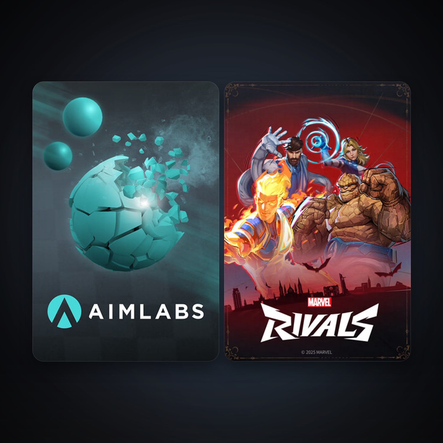 Aimlabs + Marvel Rivals, 4 games, clean — HabibiAccounts