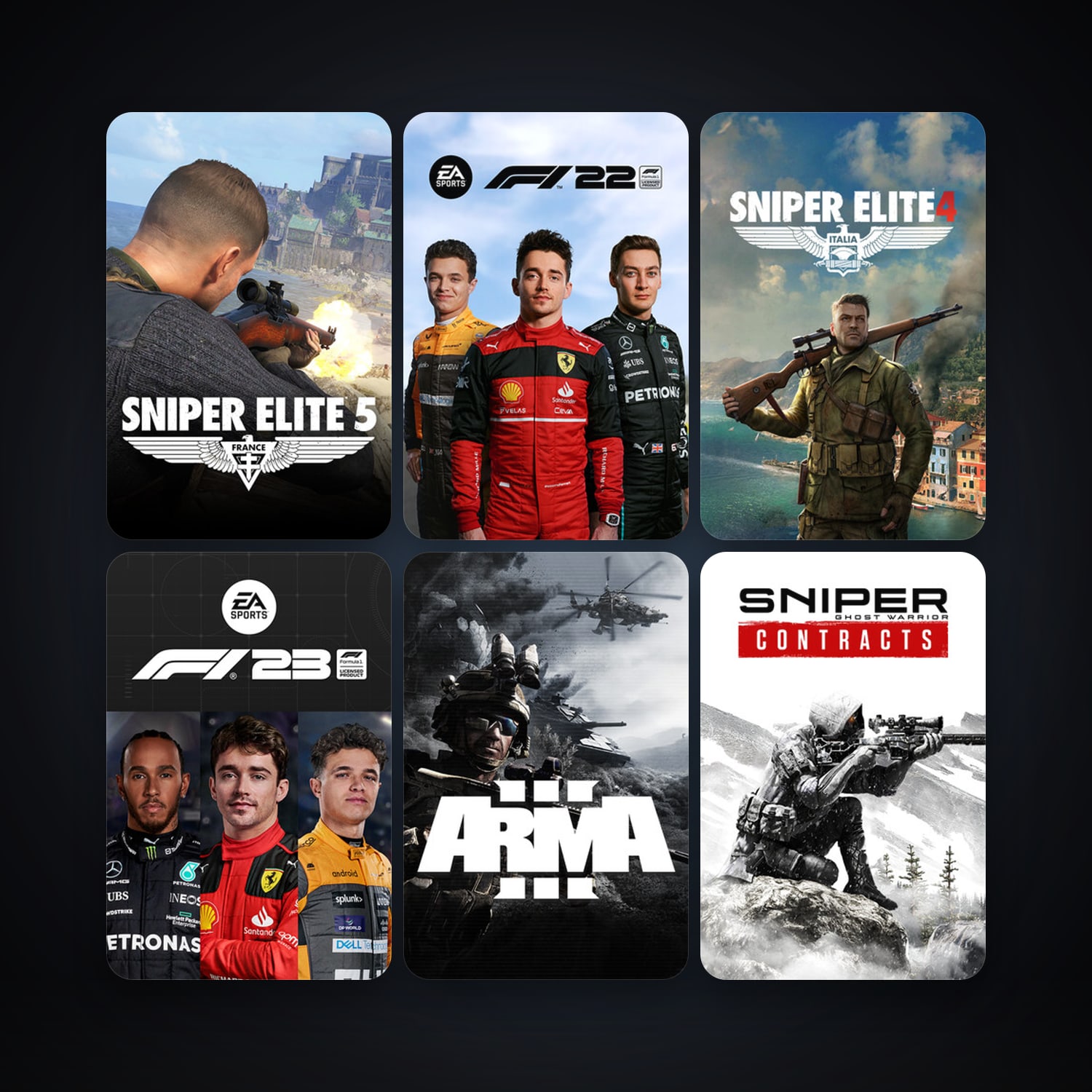 Arma 3 + Sniper Elite 4, 43 games, clean — HabibiAccounts