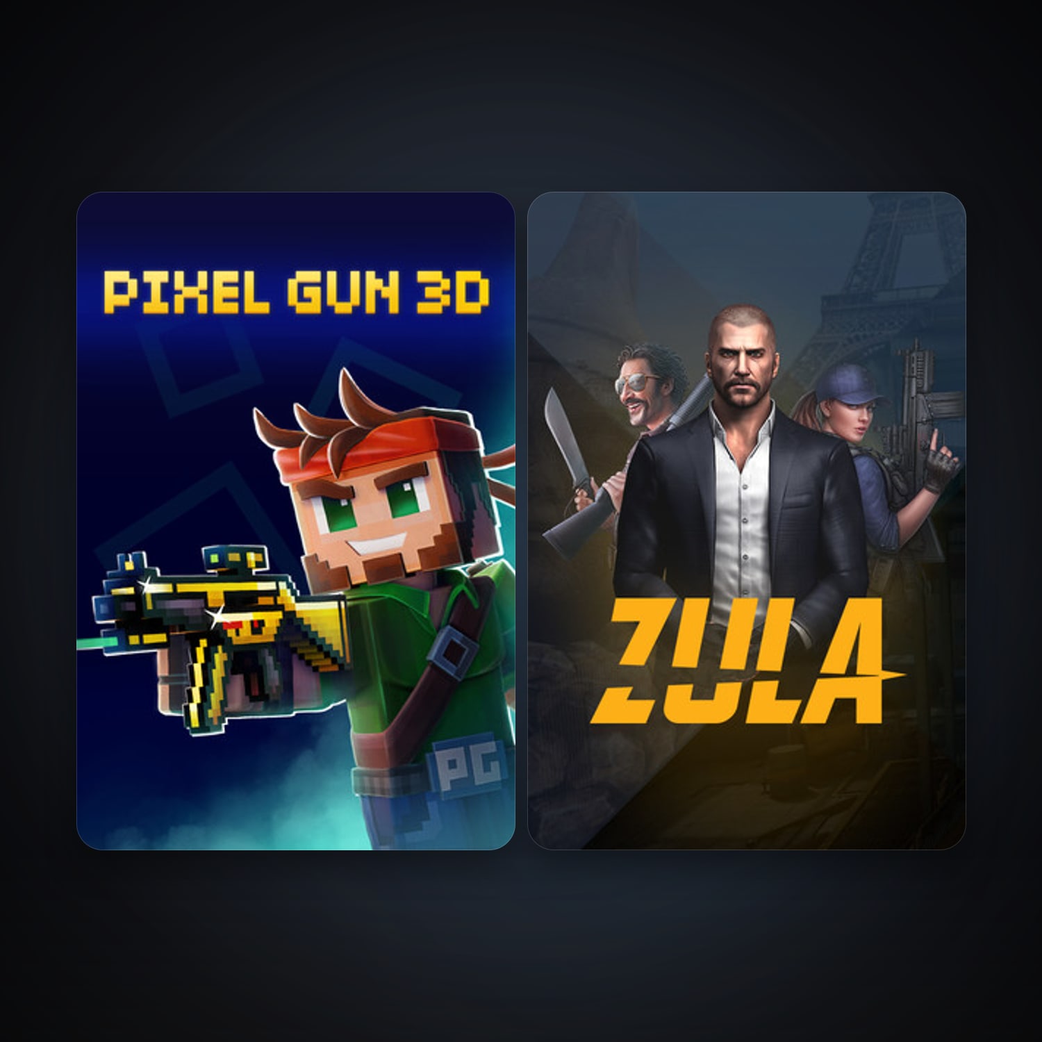 Zula Global + Pixel Gun 3D: PC Edition, 4 games, clean — HabibiAccounts