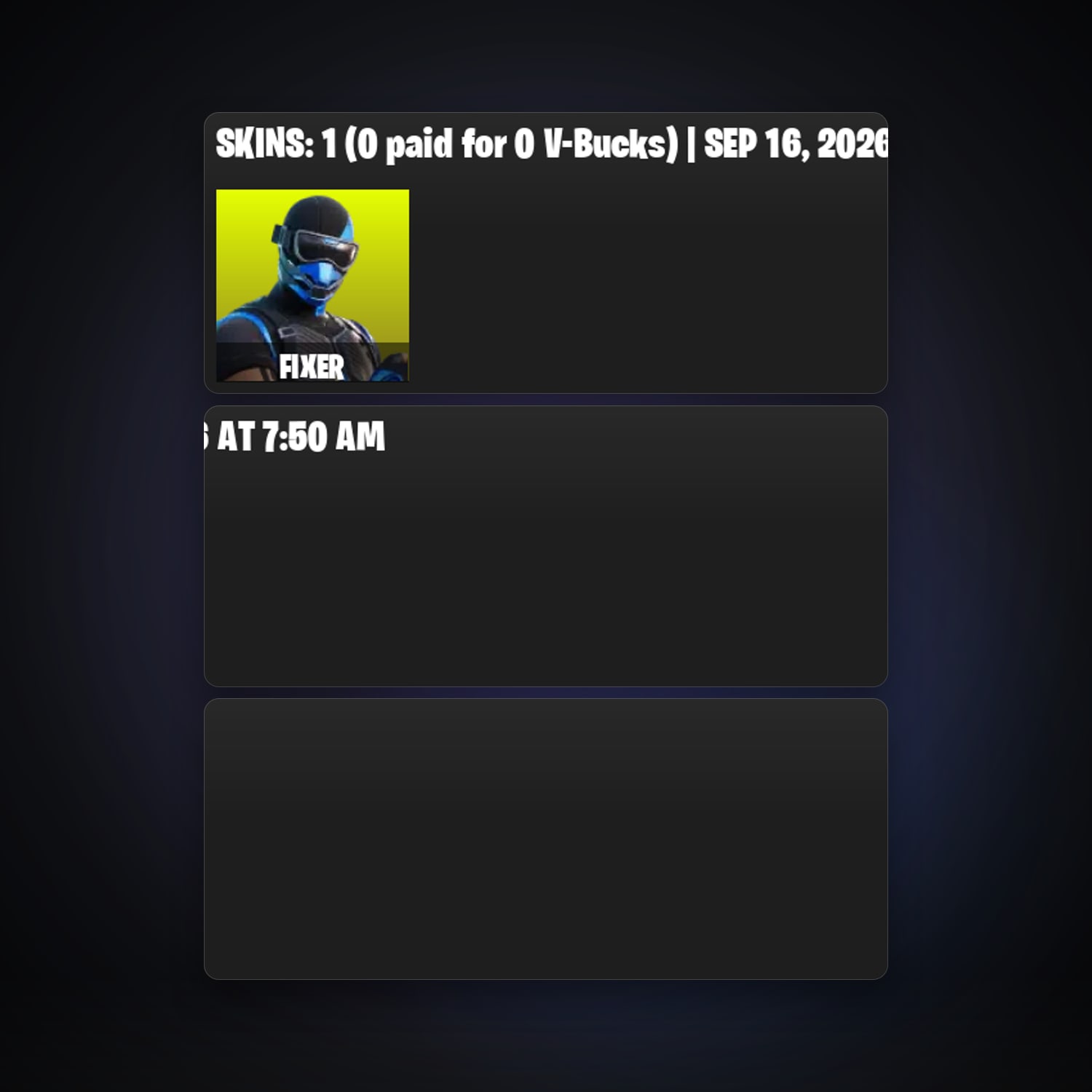 Fortnite locker — 1 skins — 100 V-Bucks — lvl 22 — HabibiAccounts