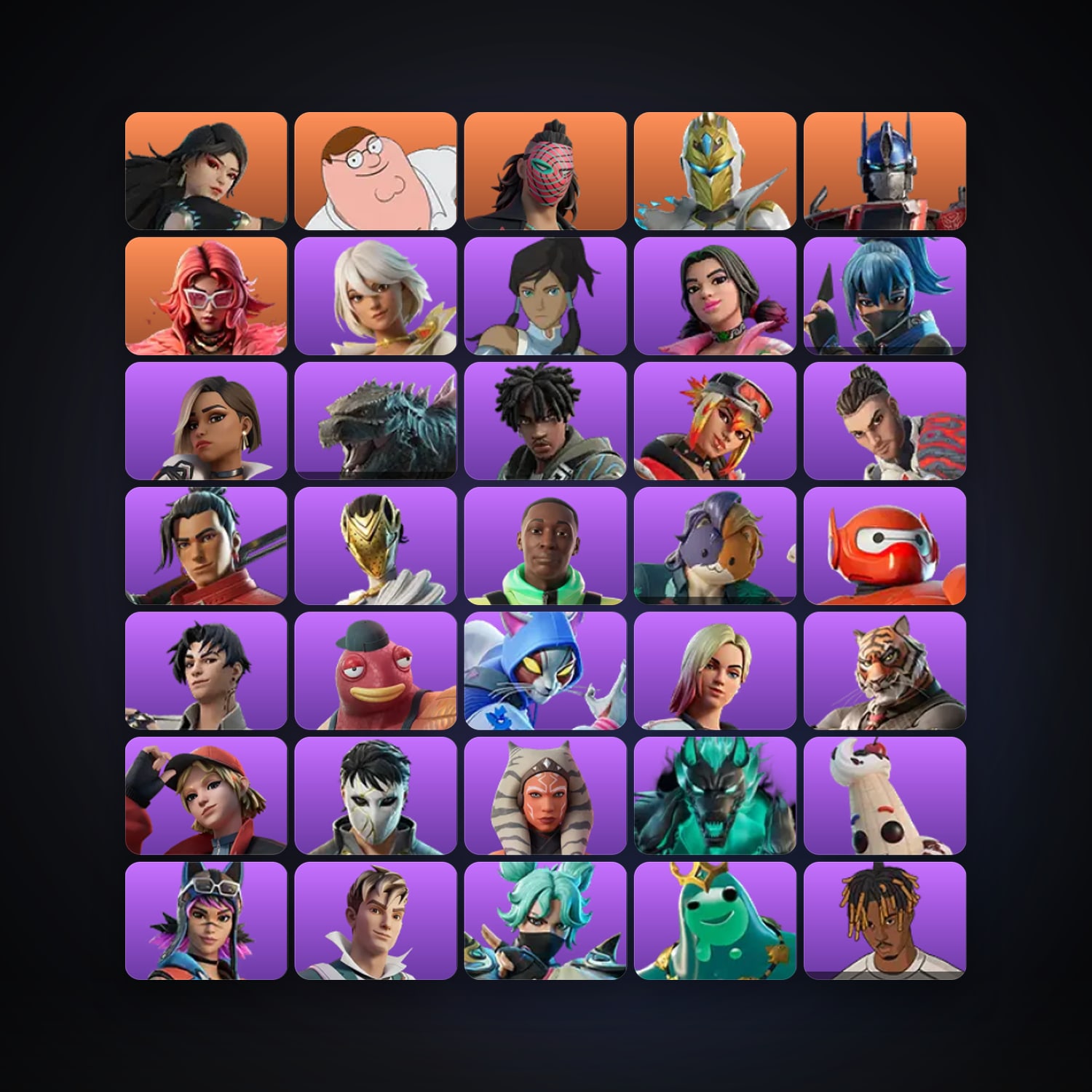 Fortnite locker — 52 skins — 900 V-Bucks — lvl 1037 — HabibiAccounts
