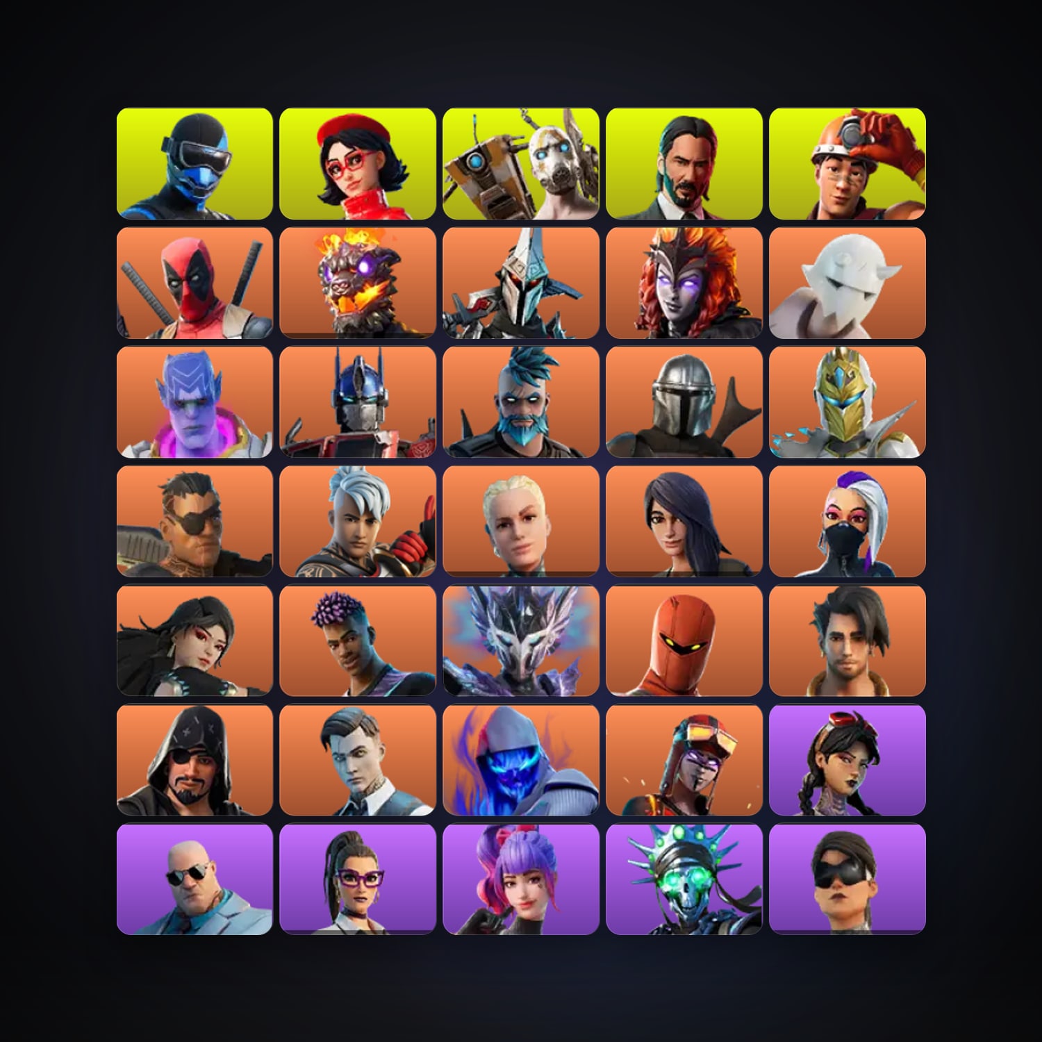 Fortnite locker — 279 skins — 100 V-Bucks — lvl 3369 — HabibiAccounts