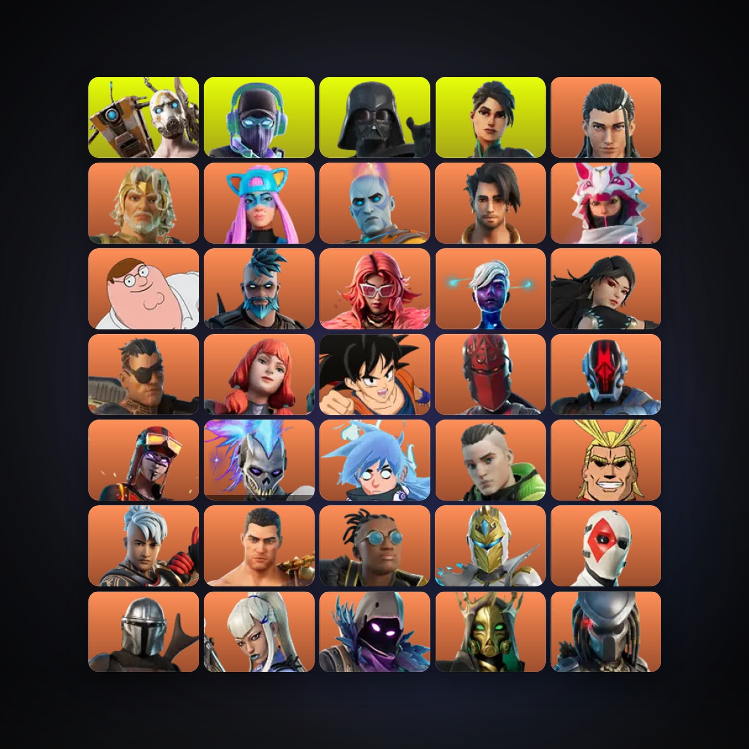 Fortnite locker — 347 skins — 200 V-Bucks — lvl 2608 — HabibiAccounts