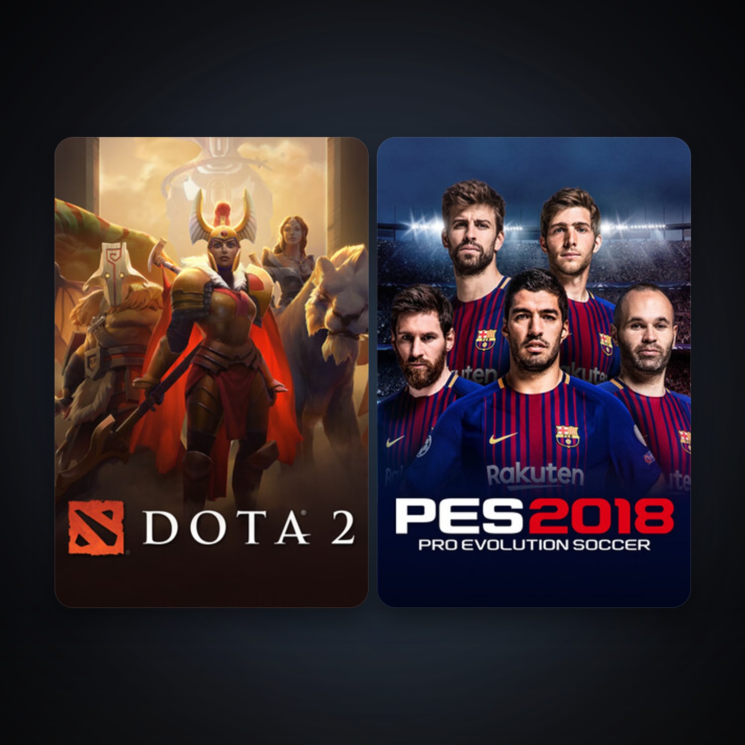 Dota 2 + PRO EVOLUTION SOCCER 2018, 2 games, clean — HabibiAccounts