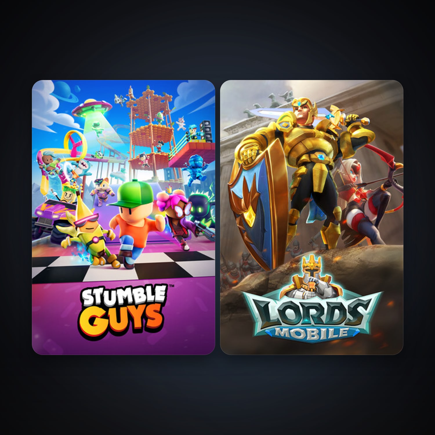 Lords Mobile: Last Fighter + Stumble Guys, 2 games, clean — HabibiAccounts