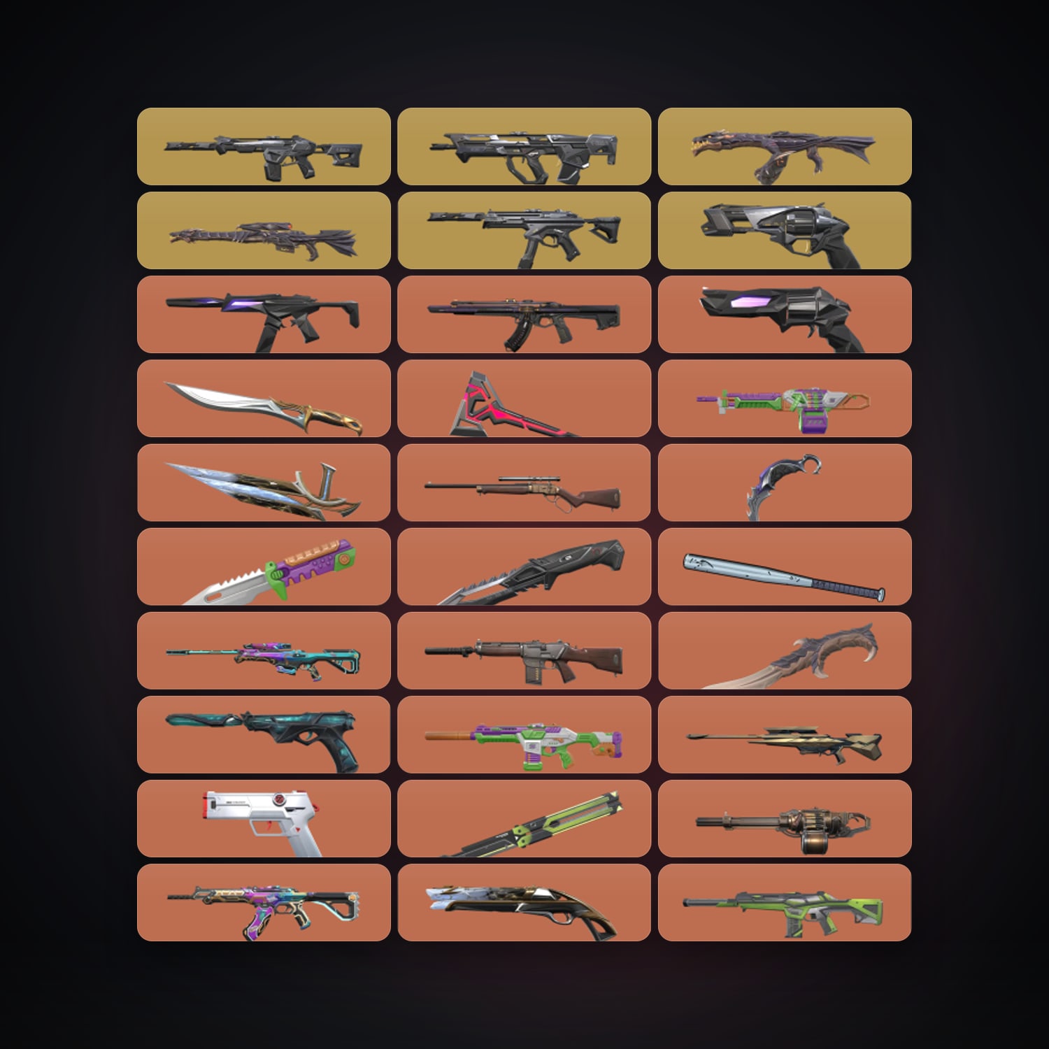 NA Gold 3 locker — 40 knives, 296 skins, lvl 290 — HabibiAccounts