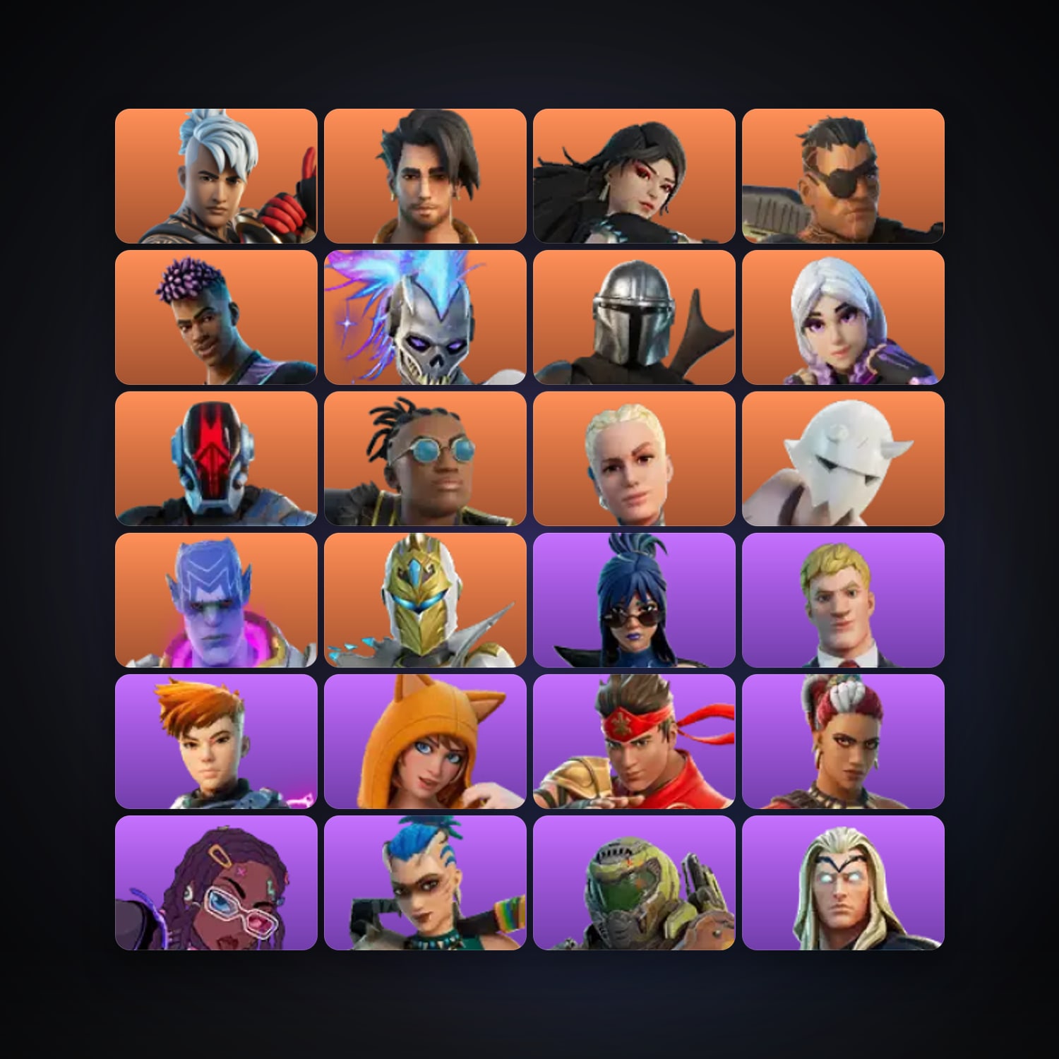 Fortnite locker — 106 skins — 11.2K V-Bucks — lvl 924 — HabibiAccounts