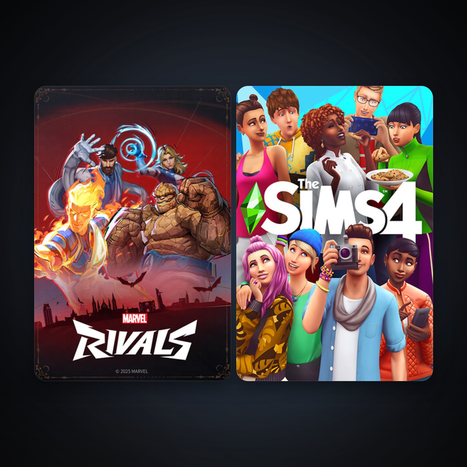 The Sims 4 + Marvel Rivals, 4 games, clean — HabibiAccounts