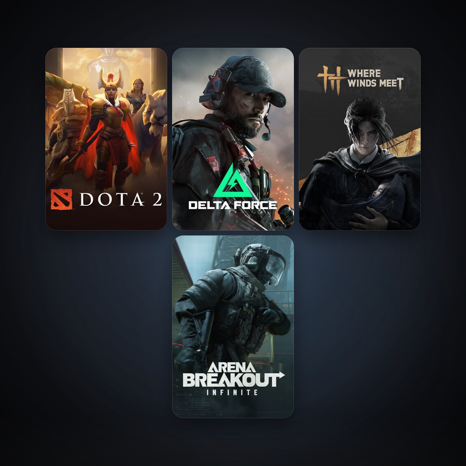 Dota 2 + Arena Breakout: Infinite, 6 games, clean — HabibiAccounts