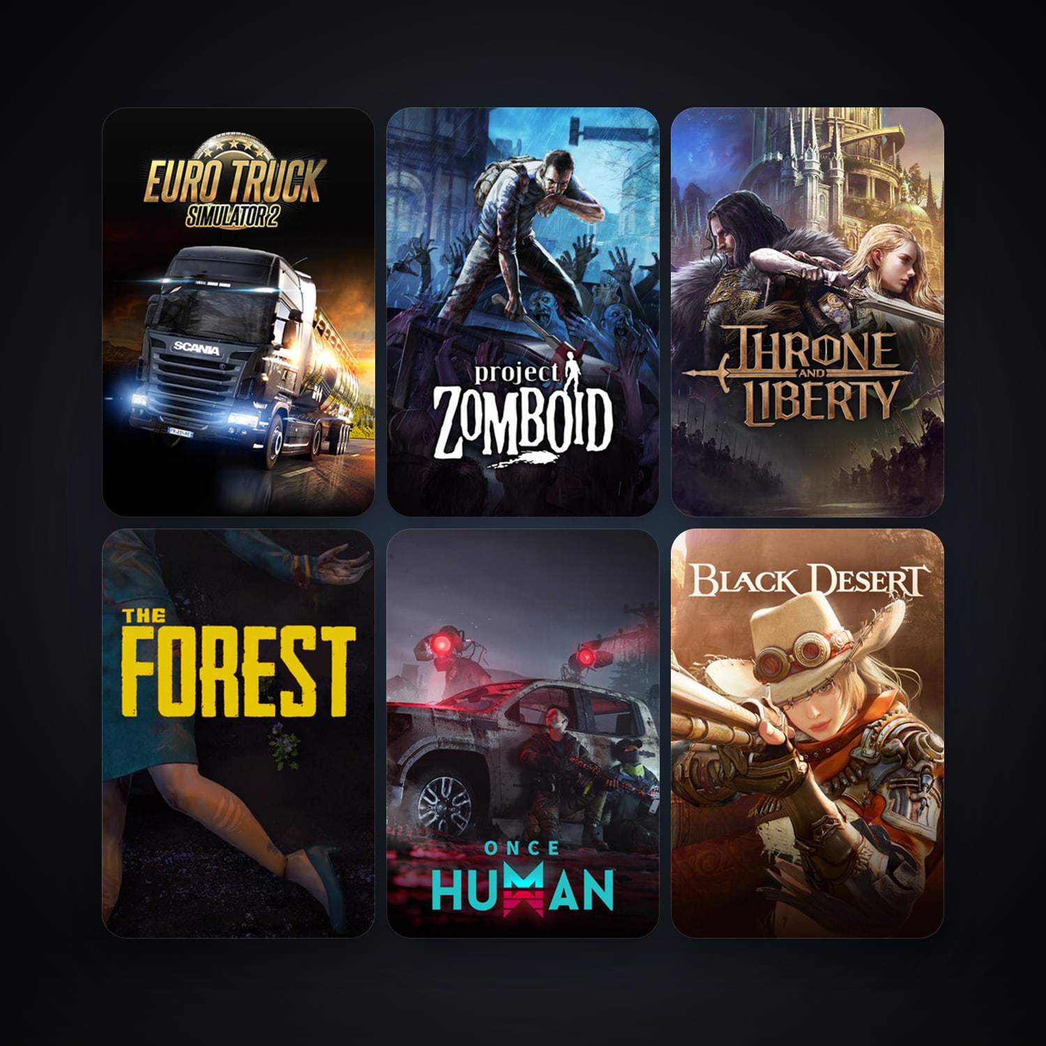 Project Zomboid + Euro Truck Simulator 2, 7 games, clean — HabibiAccounts