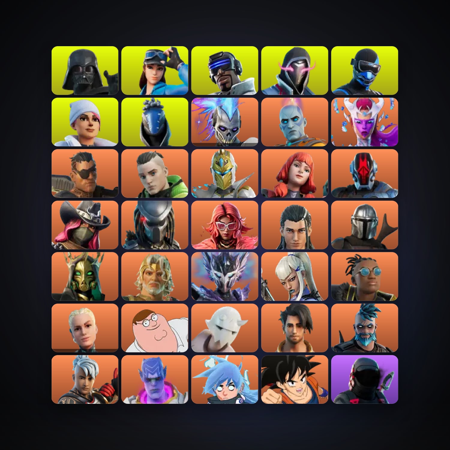 Fortnite locker — 216 skins — 750 V-Bucks — lvl 2883 — HabibiAccounts