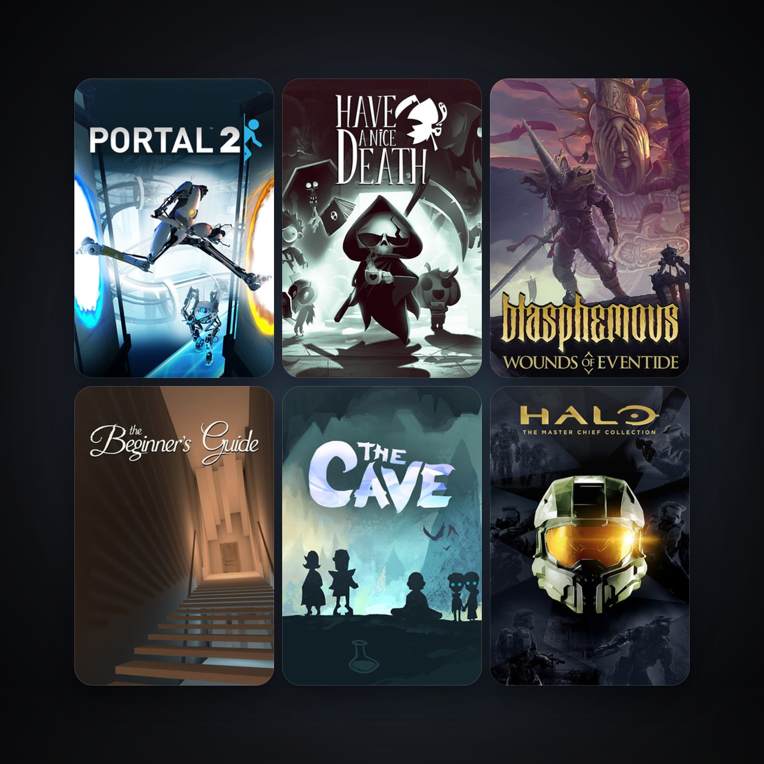 Portal 2 + The Cave, 17 games, clean — HabibiAccounts