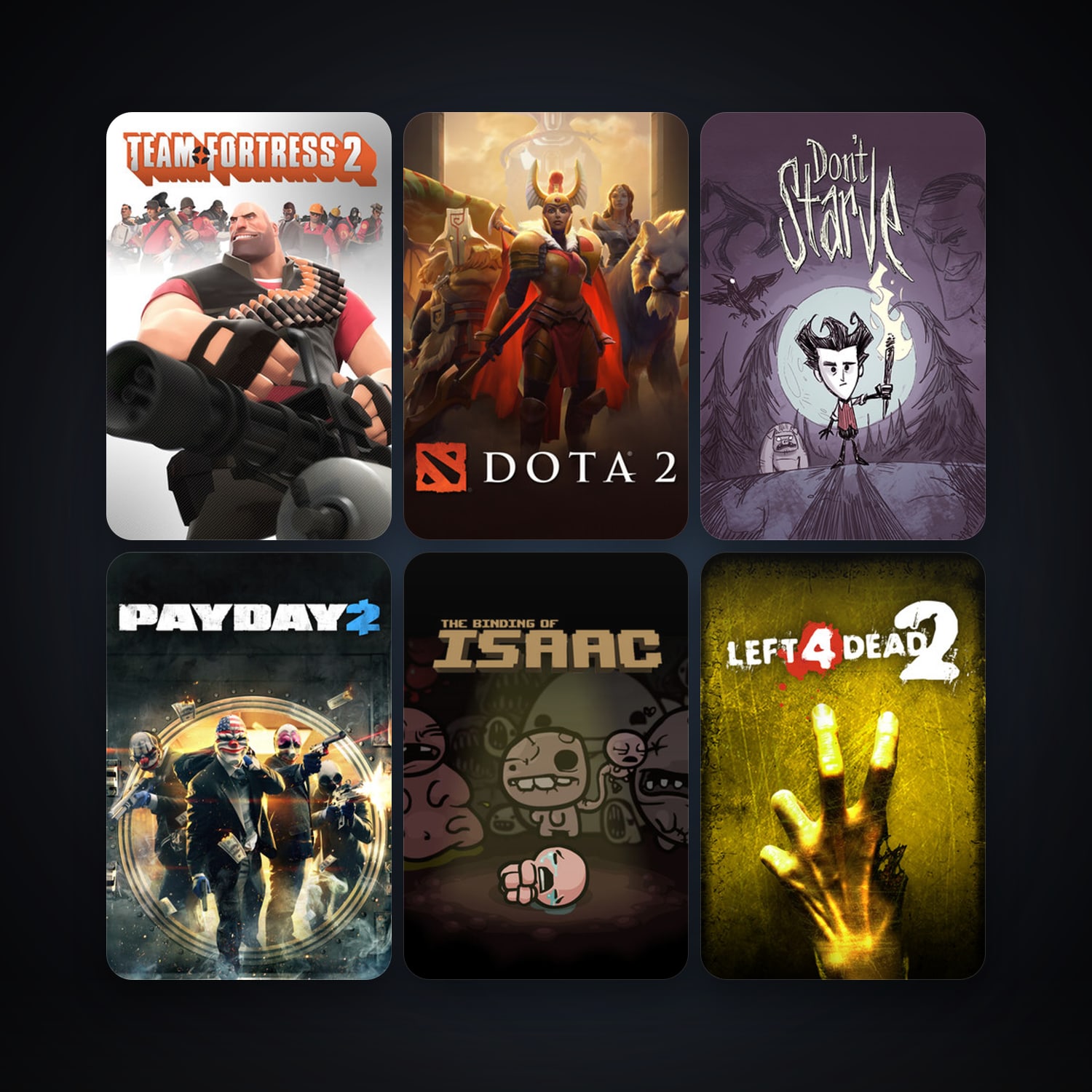 Team Fortress 2 + Left 4 Dead 2, 18 games, clean — HabibiAccounts