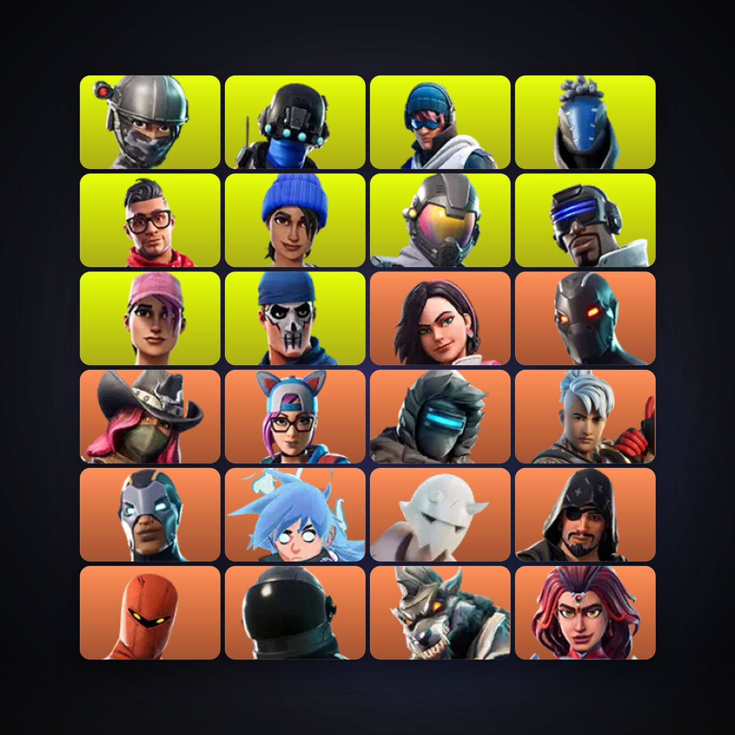 Fortnite locker — 106 skins — 3.1K V-Bucks — lvl 914 — HabibiAccounts