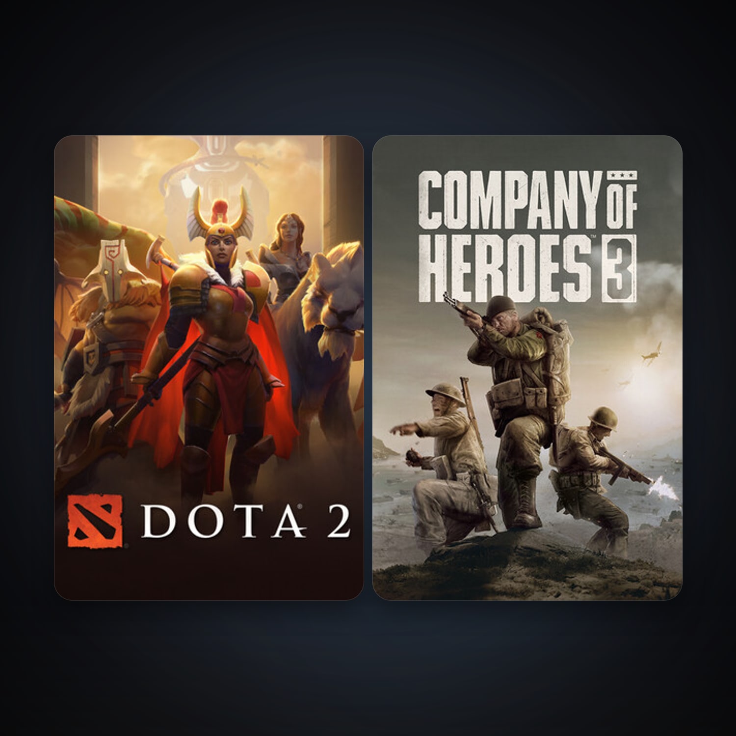 Dota 2 + Company of Heroes 3, 2 games, clean — HabibiAccounts