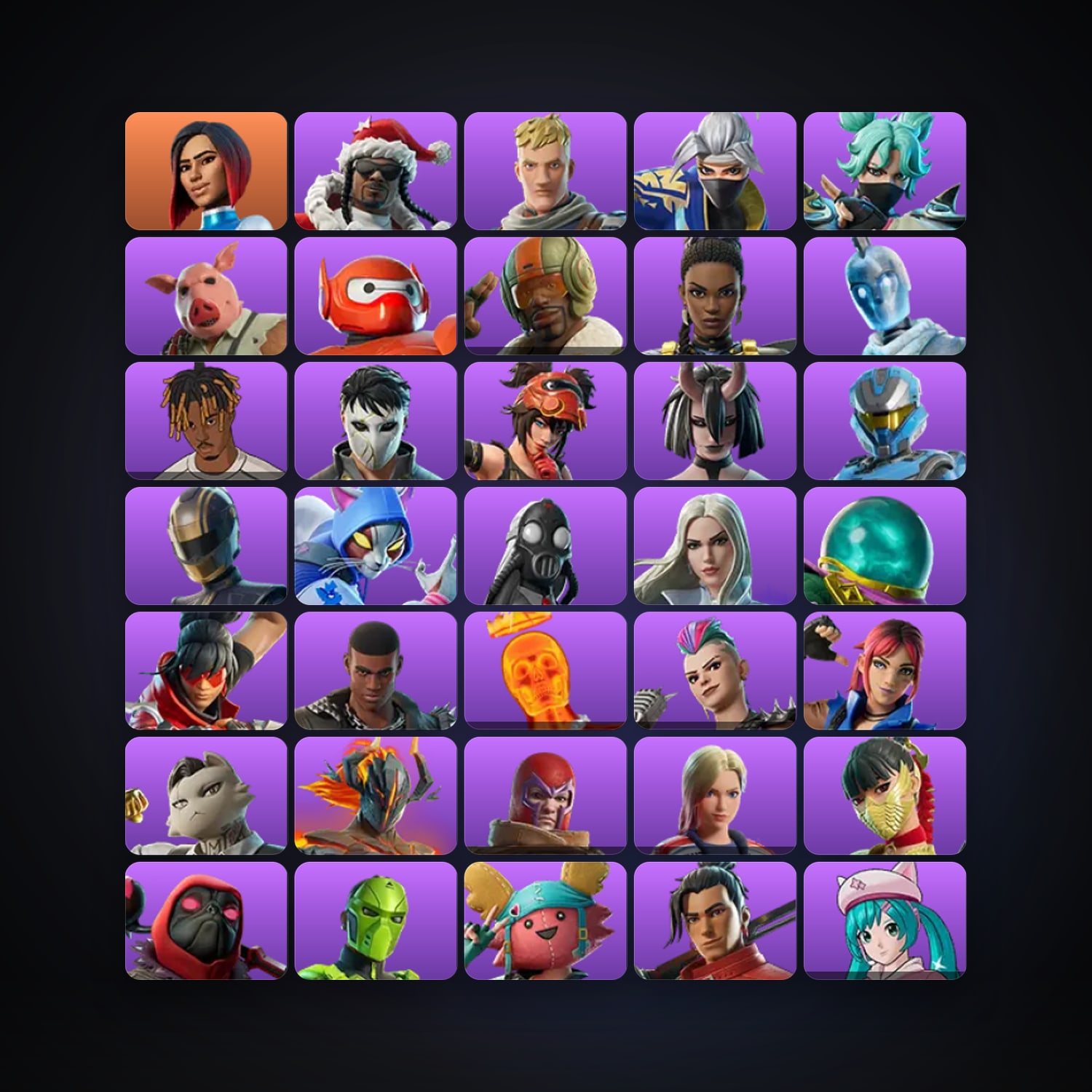 Fortnite locker — 63 skins — 500 V-Bucks — lvl 1515 — HabibiAccounts